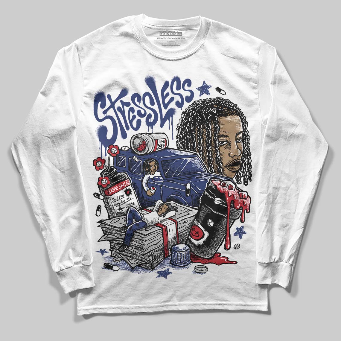 Rare Air Deep Royal Blue 1s superstreetwear Long Sleeve T-Shirt Stressless Graphic