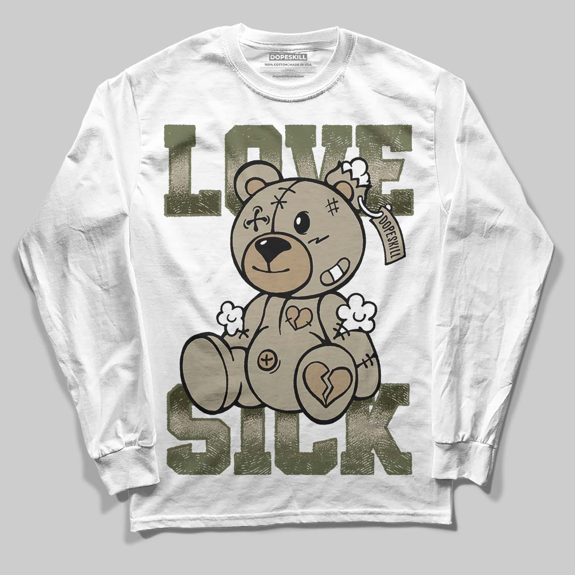 Olive Collection superstreetwear Long Sleeve T-Shirt Love Sick Graphic