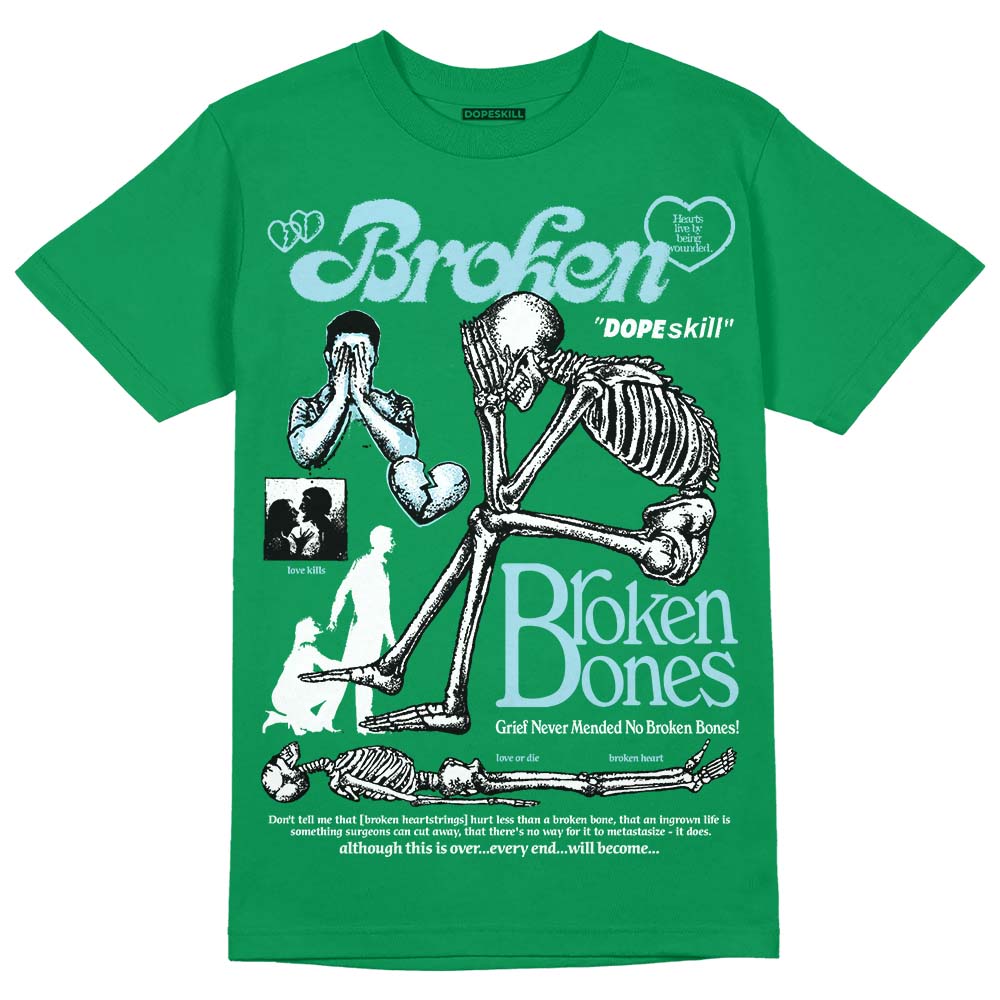 Lucky Green 5s superstreetwear Green T-shirt Broken Bones Graphic