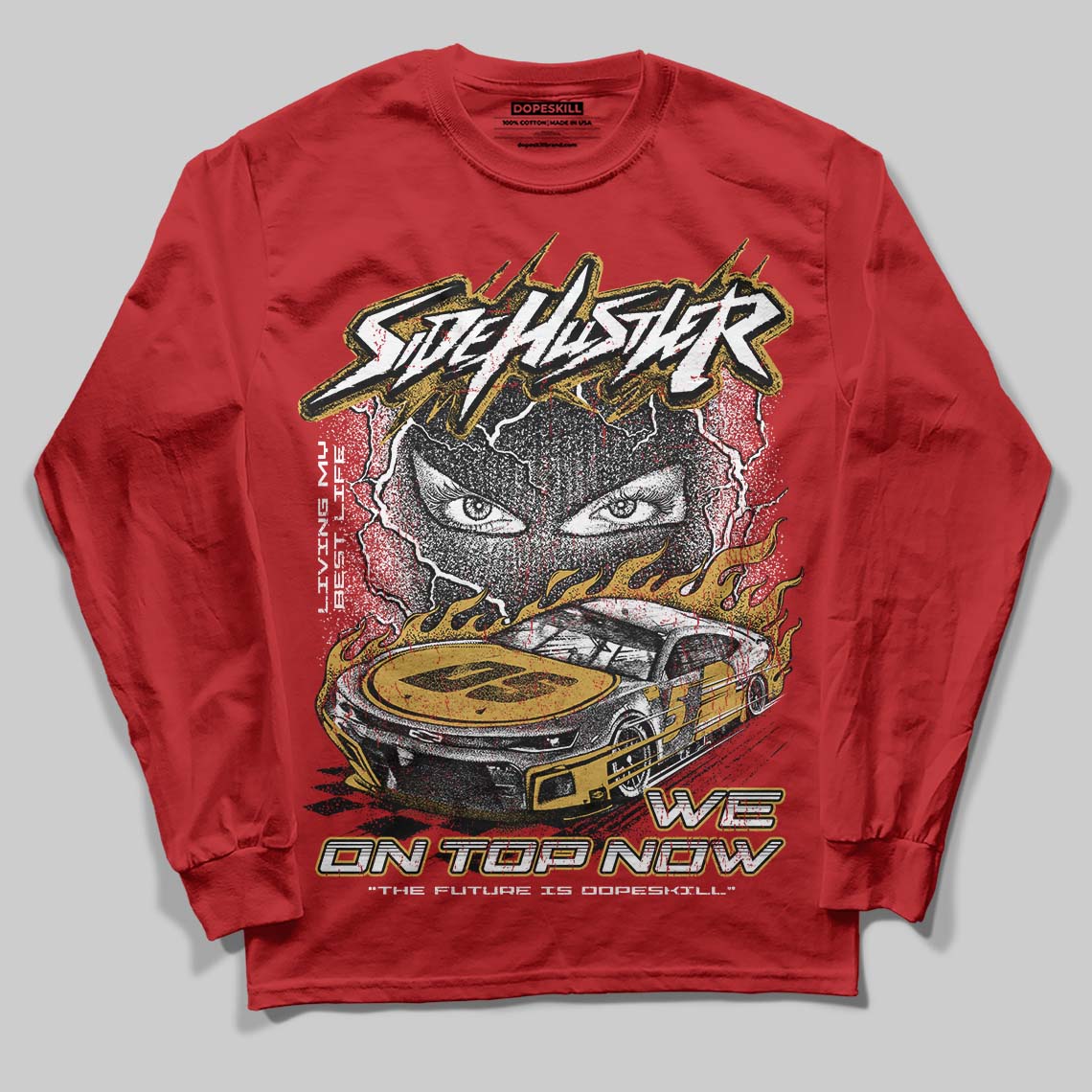 Red Collection superstreetwear Long Sleeve T-Shirt New Side Hustler Graphic
