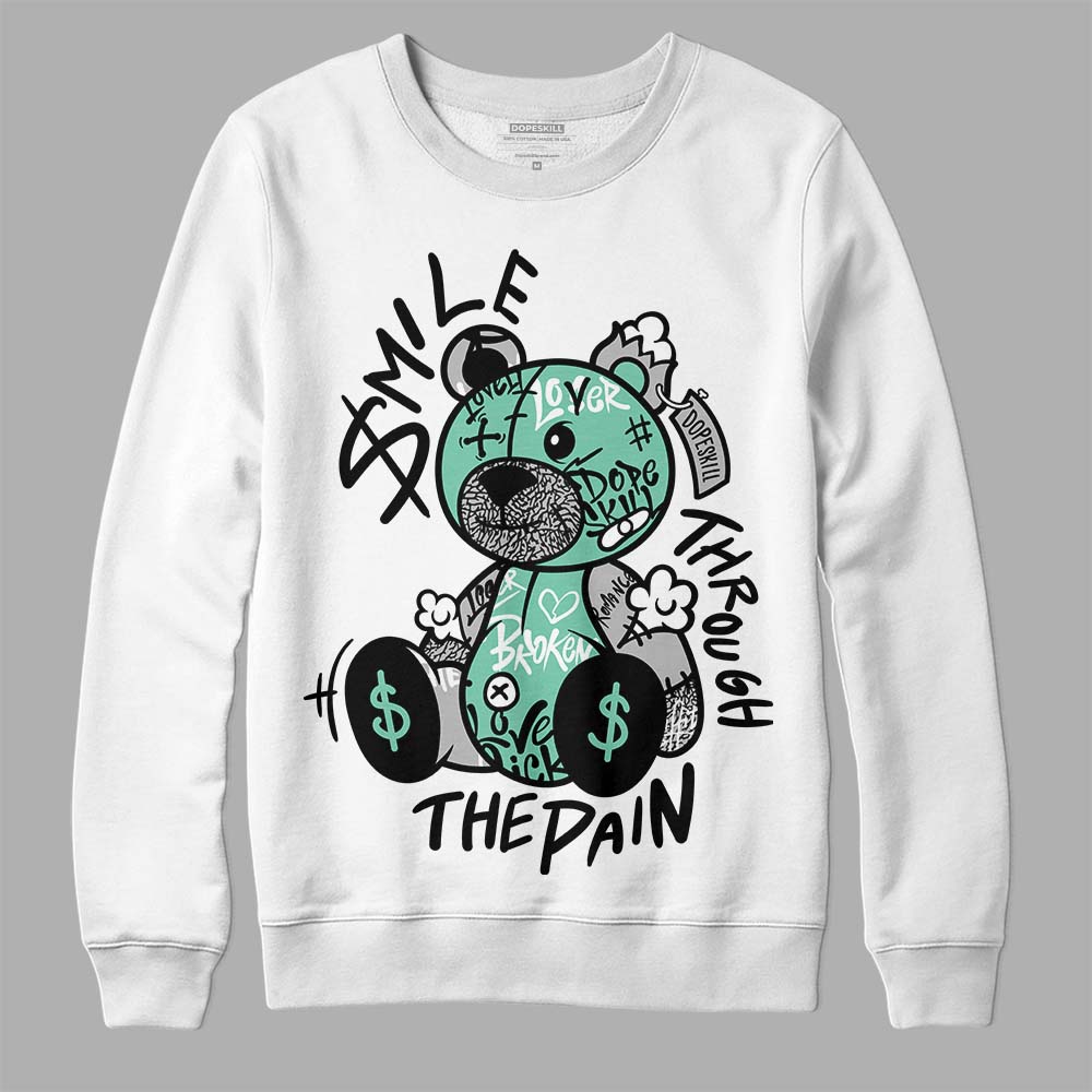 Green Glow 3s superstreetwear Sweatshirt Smile Through The Pain Graphic