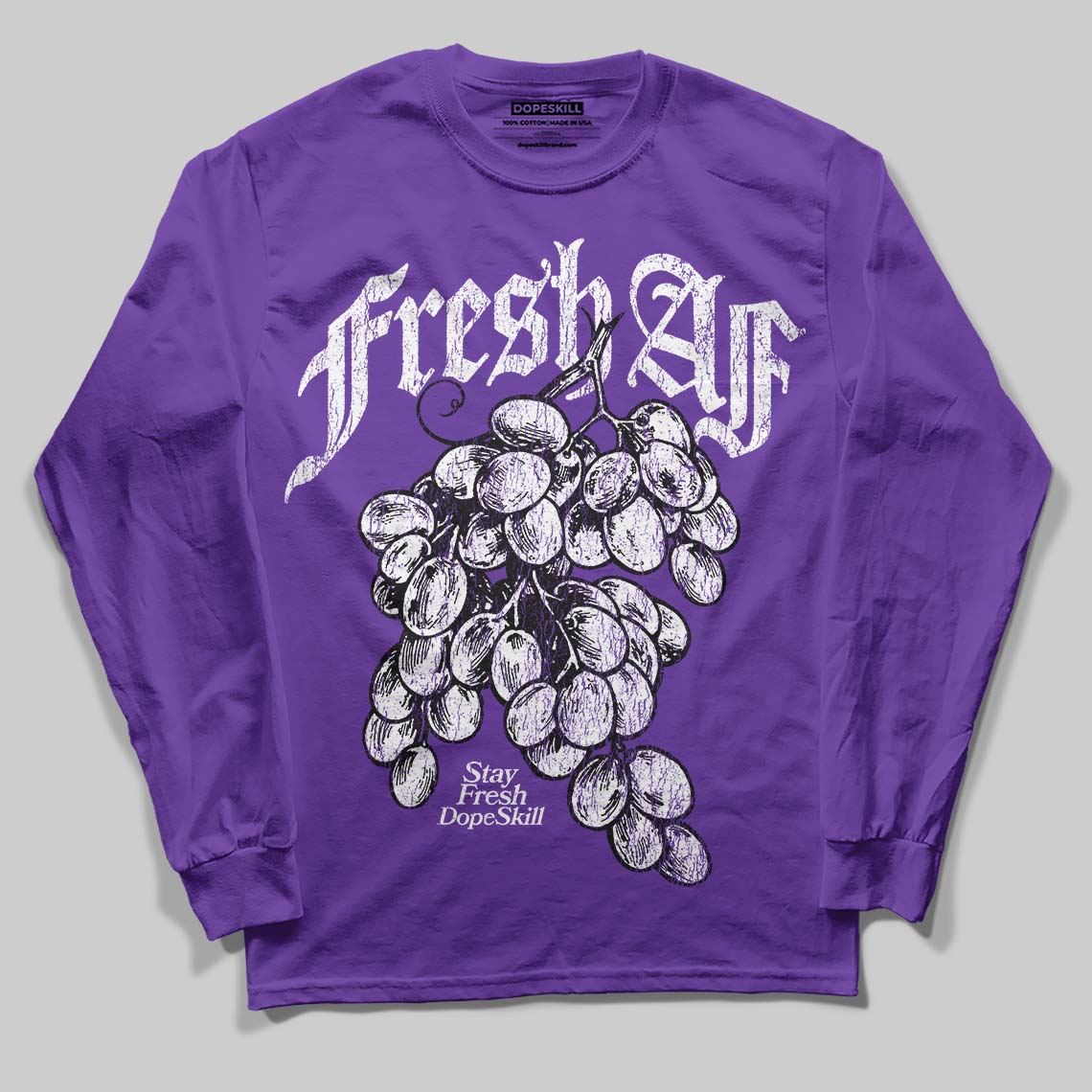 Grape 5s superstreetwear Long Sleeve T-Shirt Fresh AF Graphic