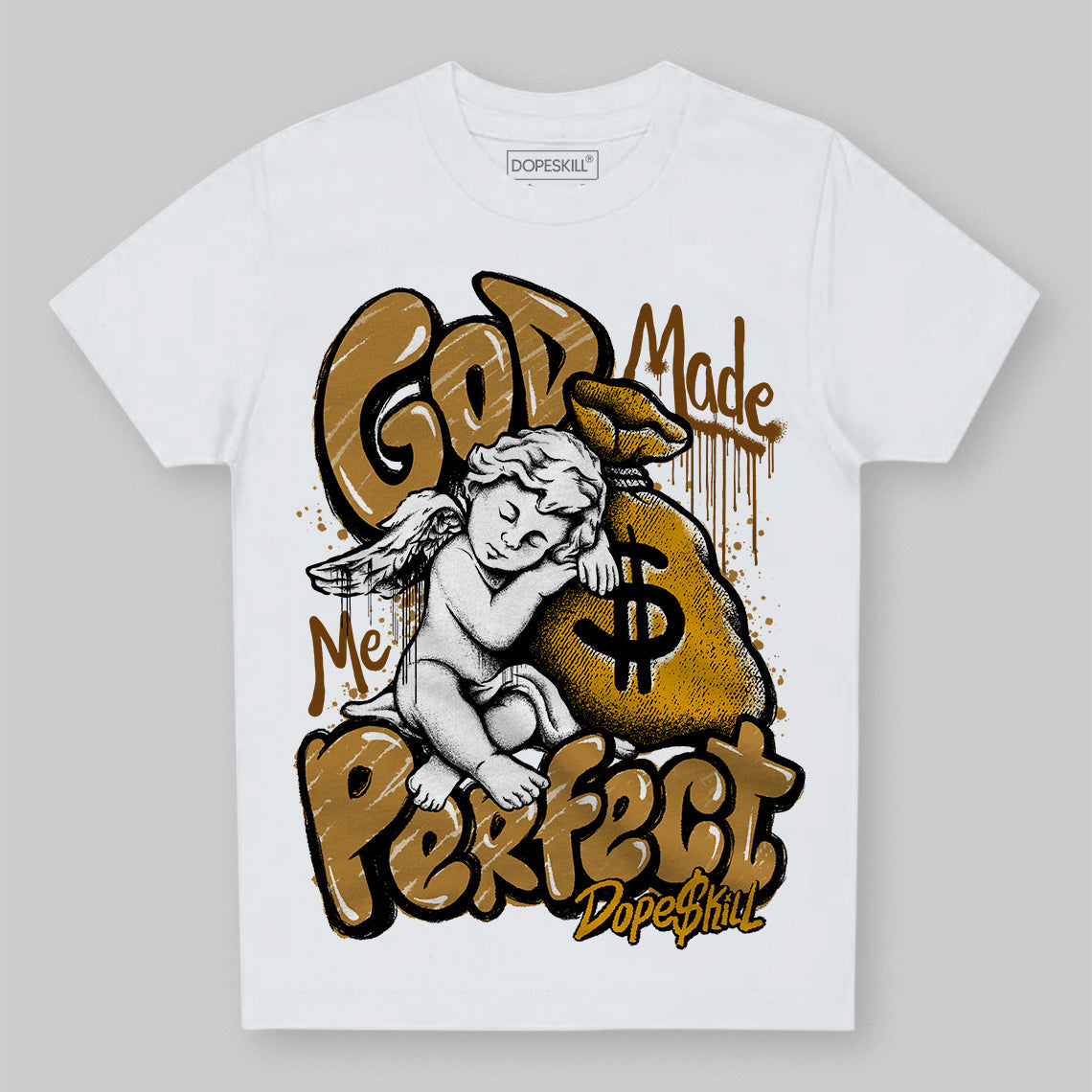 Wheat 13s superstreetwear Toddler Kids T-shirt God Made Me Perfect Graphic
