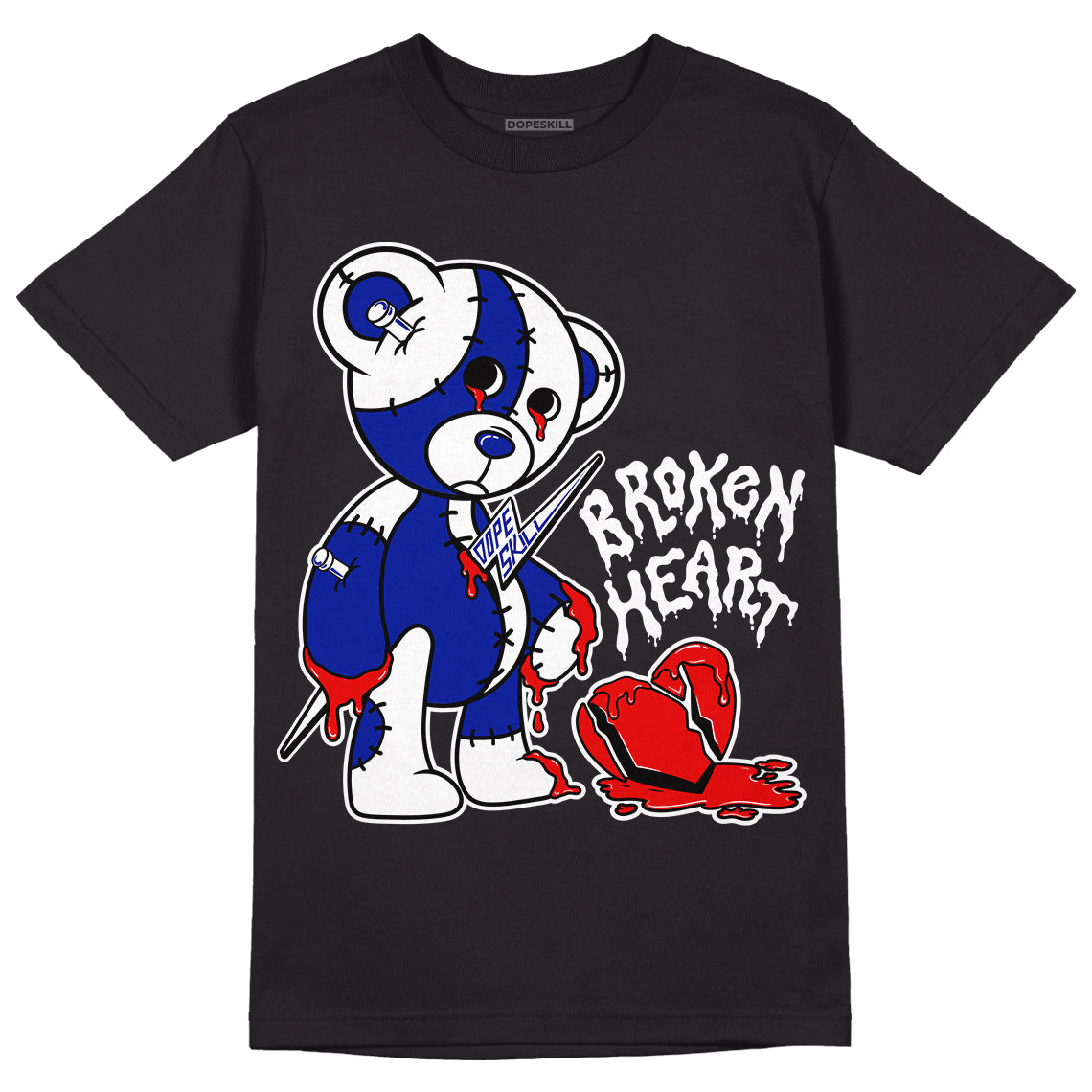 Racer Blue White Dunk Low superstreetwear T-Shirt Broken Heart Graphic