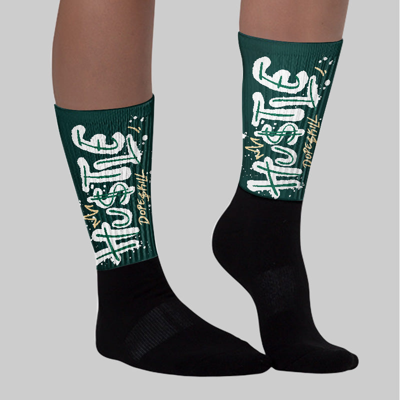 Oxidized Green 4s superstreetwear Sublimated Socks Hustle Graphic