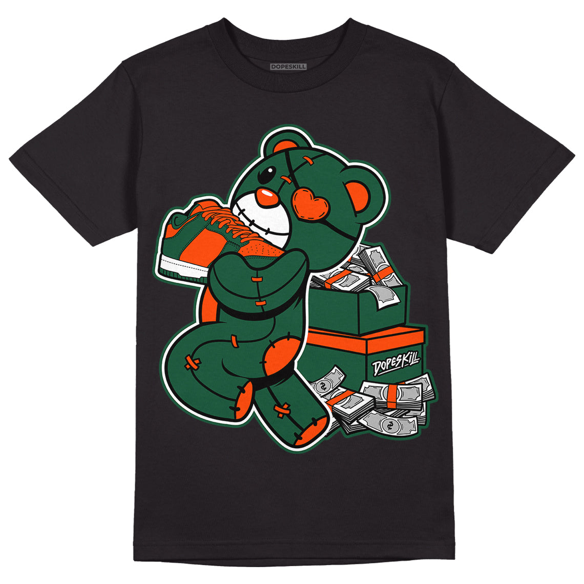 Dunk Low Team Dark Green Orange superstreetwear T-Shirt Bear Steals Sneaker Graphic