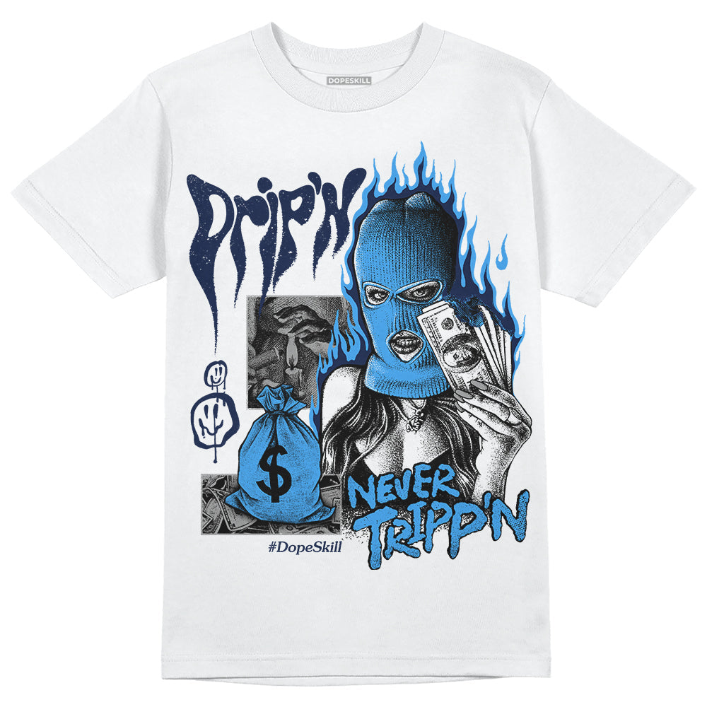 AJ Spizike White Obsidian superstreetwear T-Shirt Drip'n Never Tripp'n Graphic