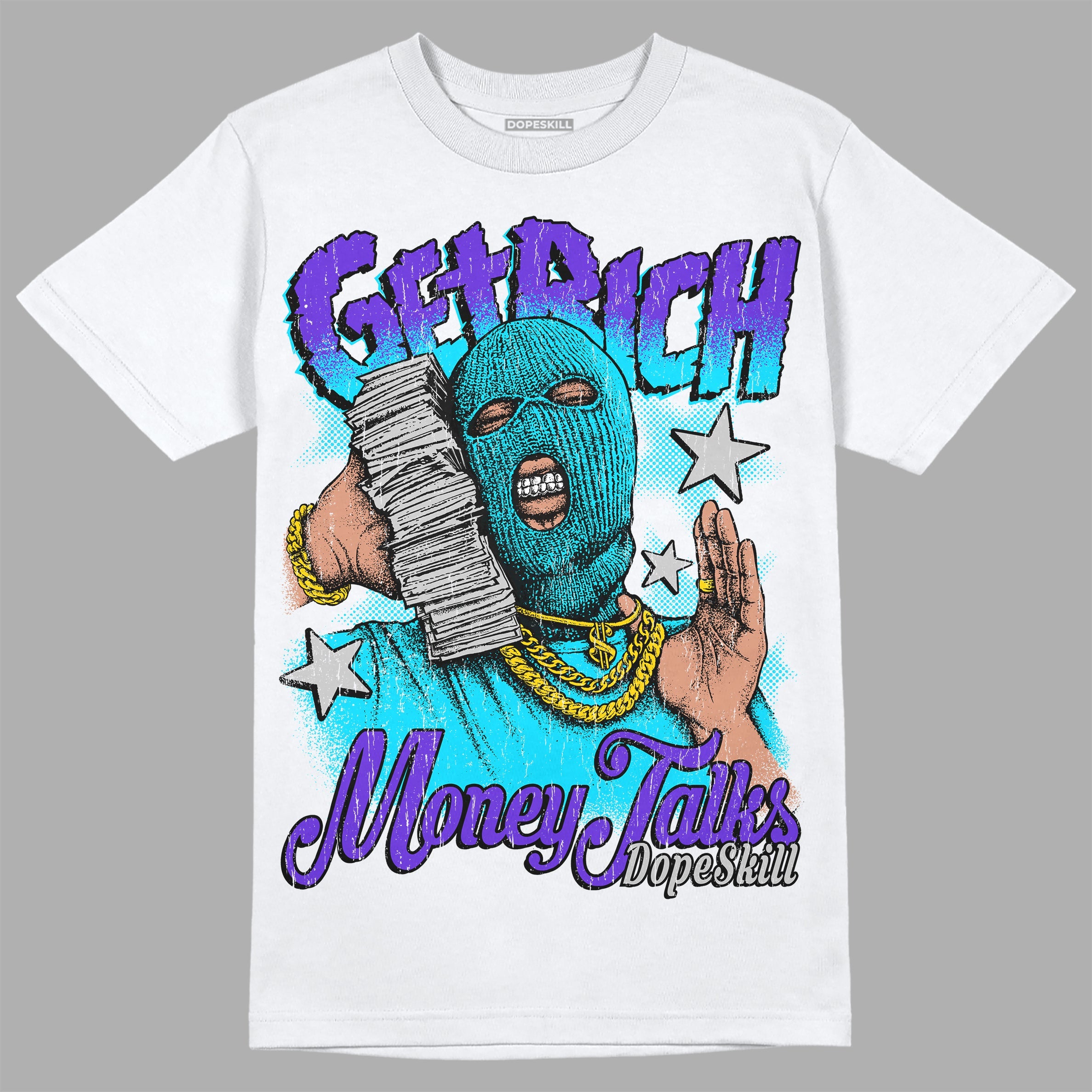 Aqua 6s superstreetwear T-Shirt Get Rich Graphic
