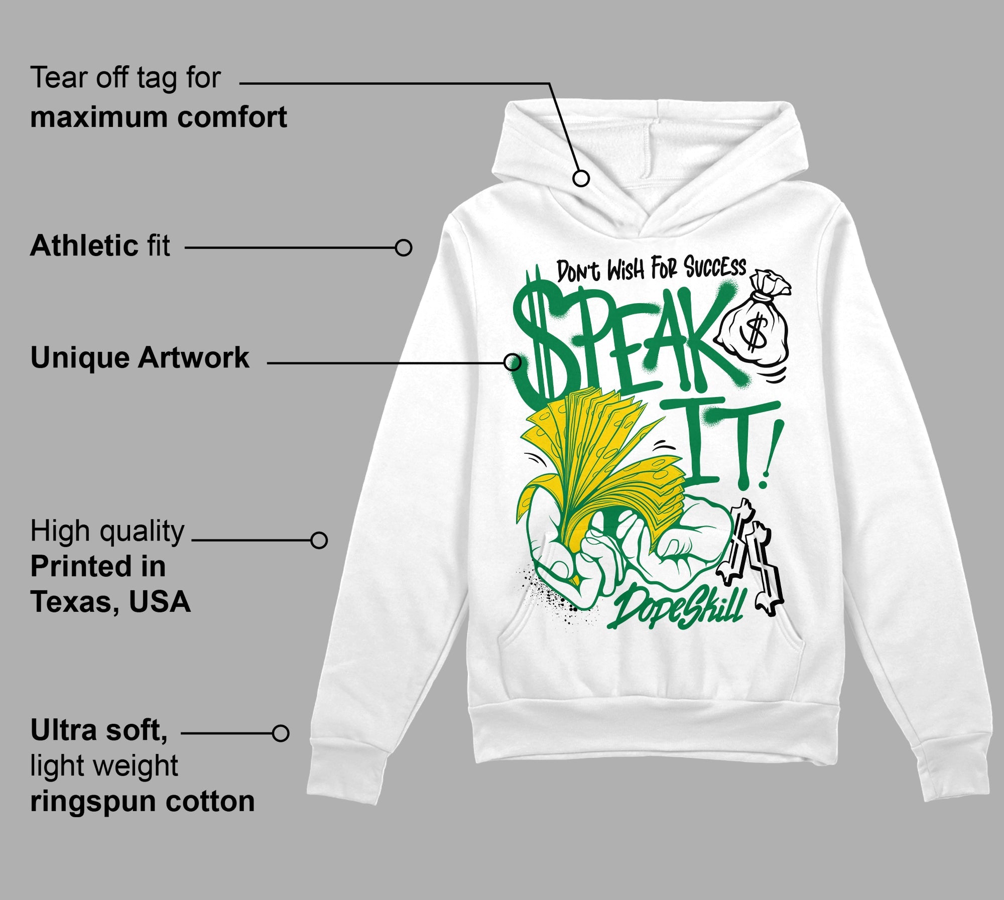 Lucky Green 5s superstreetwear Hoodie Sweatshirt Speak It Graphic