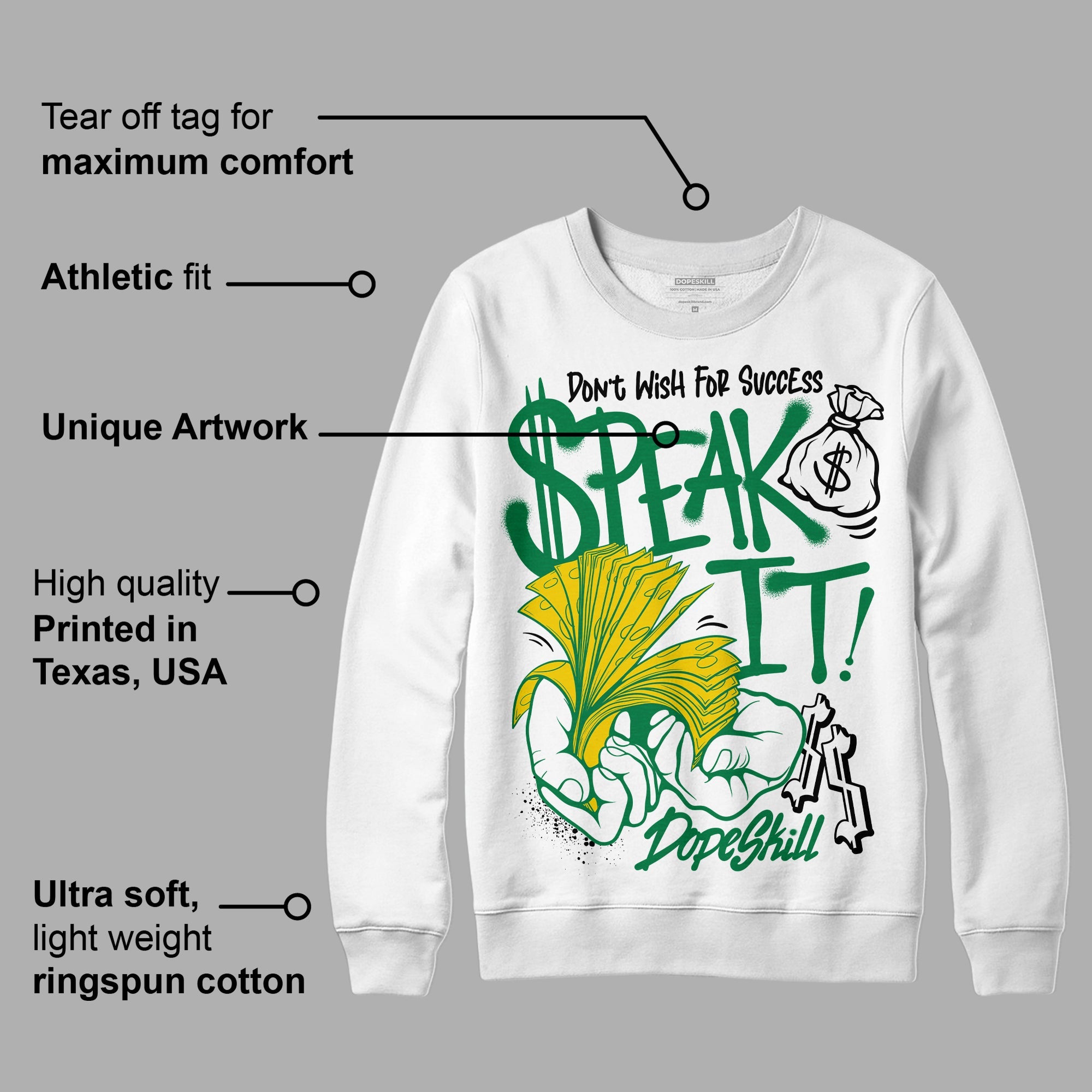 Lucky Green 5s superstreetwear Sweatshirt Speak It Graphic