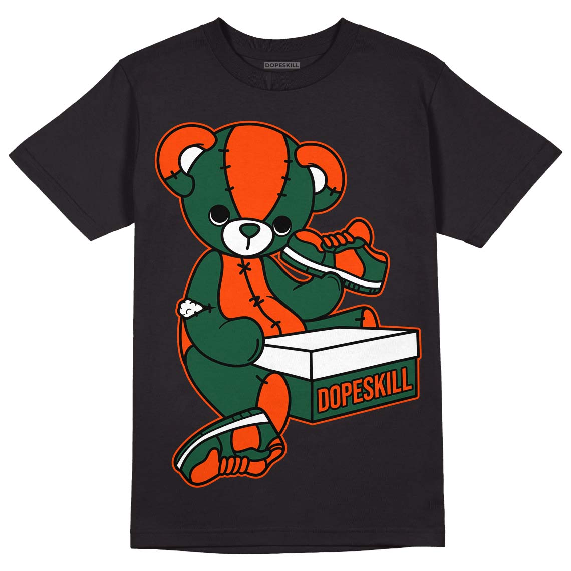 Dunk Low Team Dark Green Orange superstreetwear T-Shirt Sneakerhead BEAR Graphic