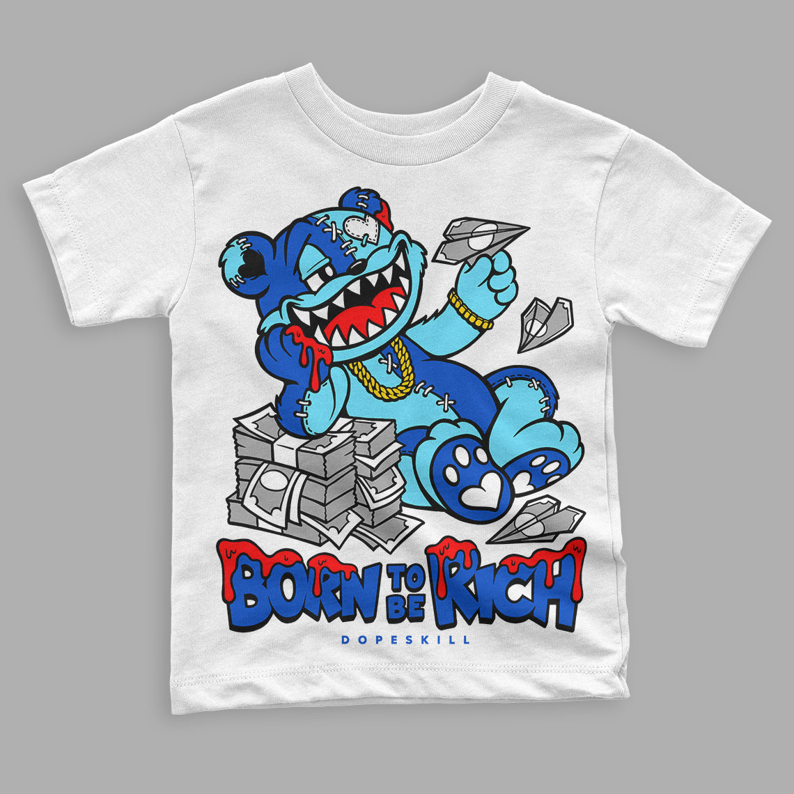 SB Dunk Argon superstreetwear Toddler Kids T-shirt Born To Be Rich Graphic