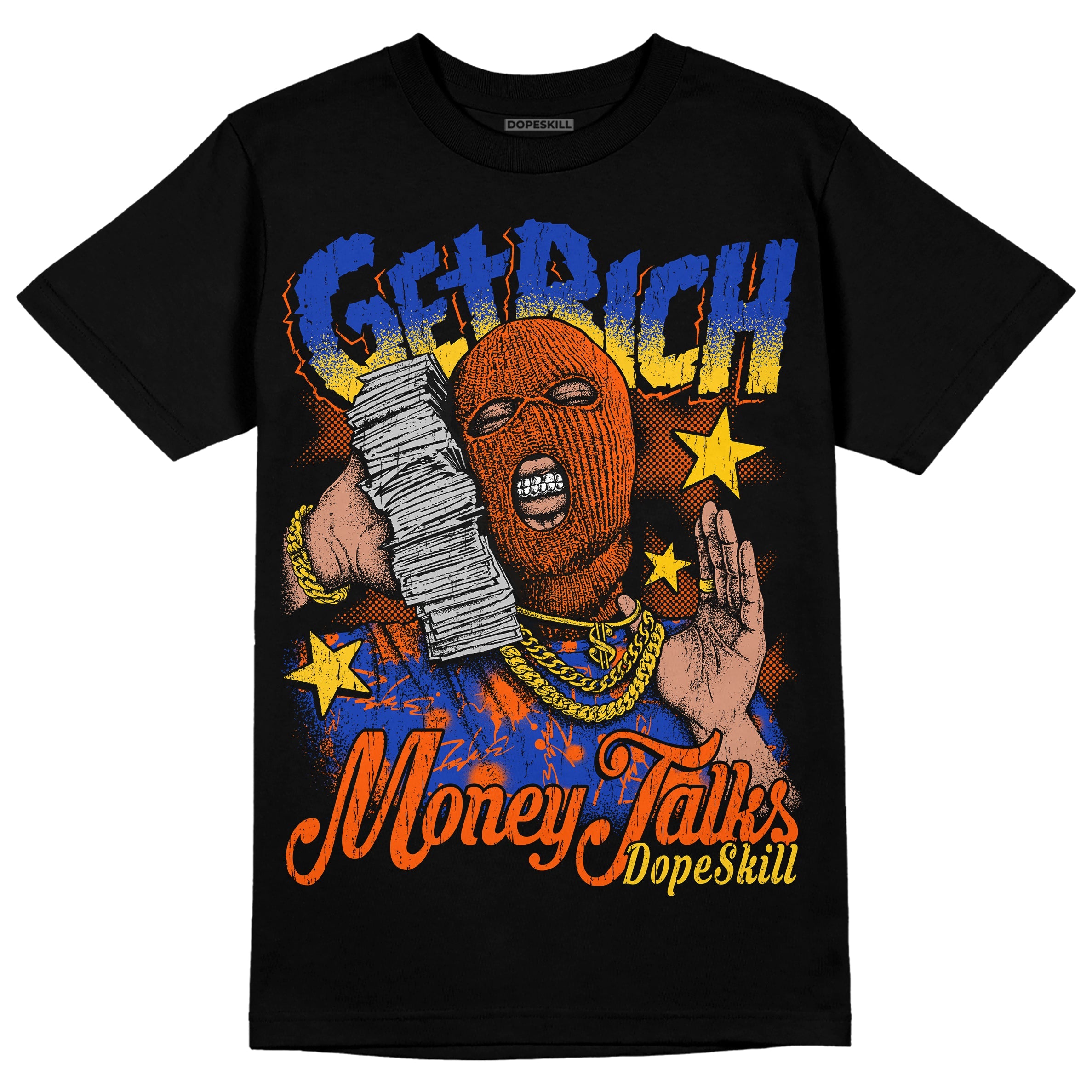 Dunk Low Futura Orange Blaze superstreetwear T-Shirt Get Rich Graphic