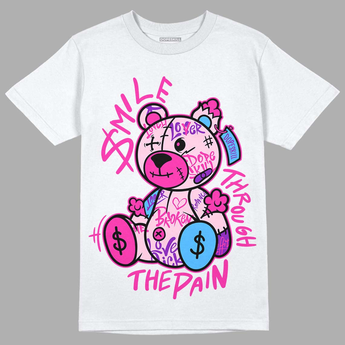 Triple Pink Dunk Low superstreetwear T-Shirt Smile Through The Pain Graphic