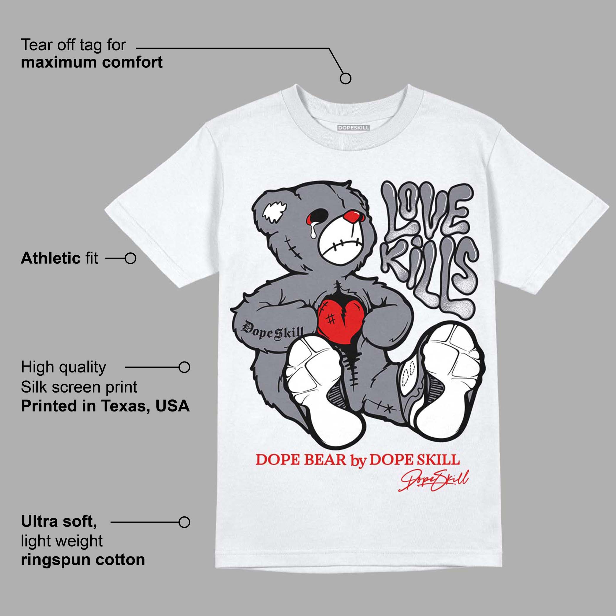 Fire Red 9s superstreetwear T-Shirt Love Kills Graphic
