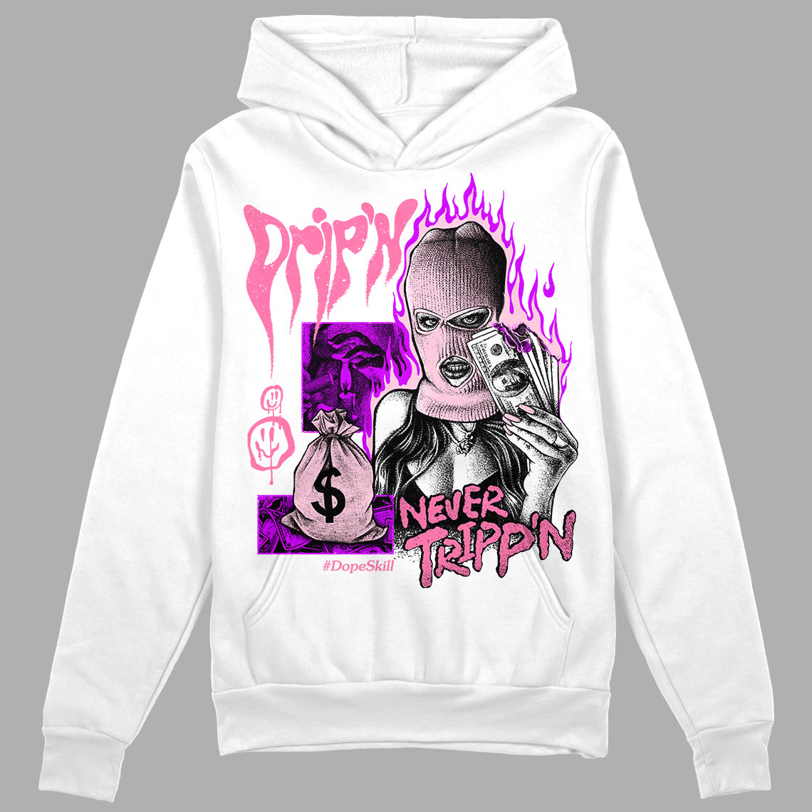 Dunk Pink Foam superstreetwear Hoodie Sweatshirt Drip'n Never Tripp'n Graphic