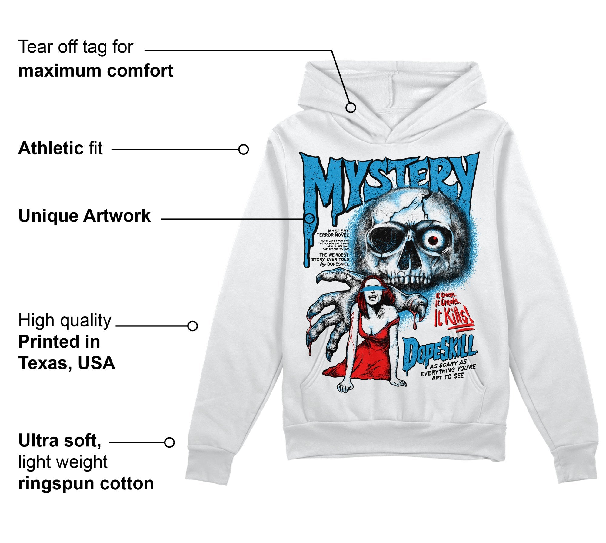 Military Blue 4s superstreetwear Hoodie Sweatshirt Mystery Ghostly Grasp Graphic