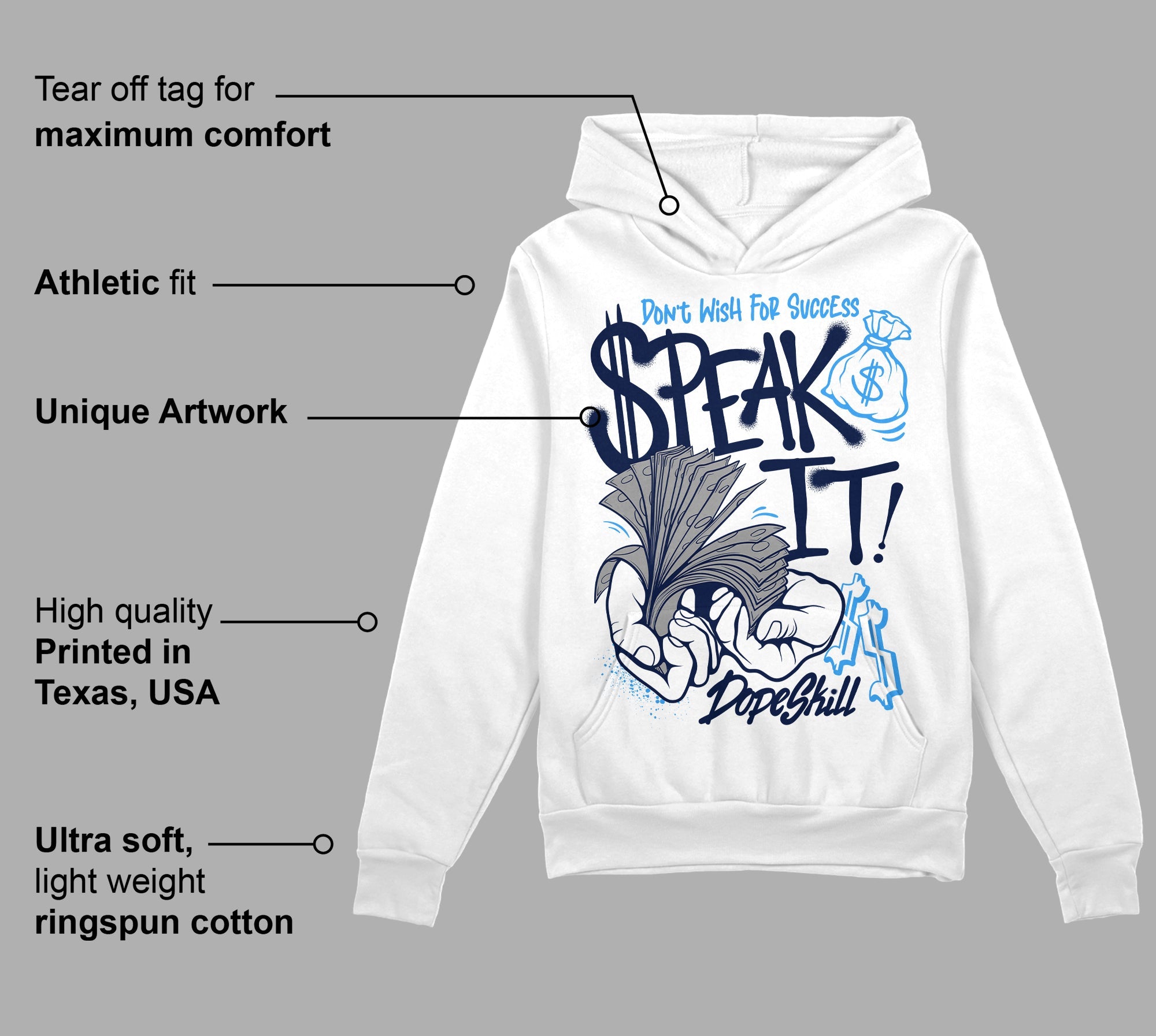 Midnight Navy 3s superstreetwear Hoodie Sweatshirt Speak It Graphic