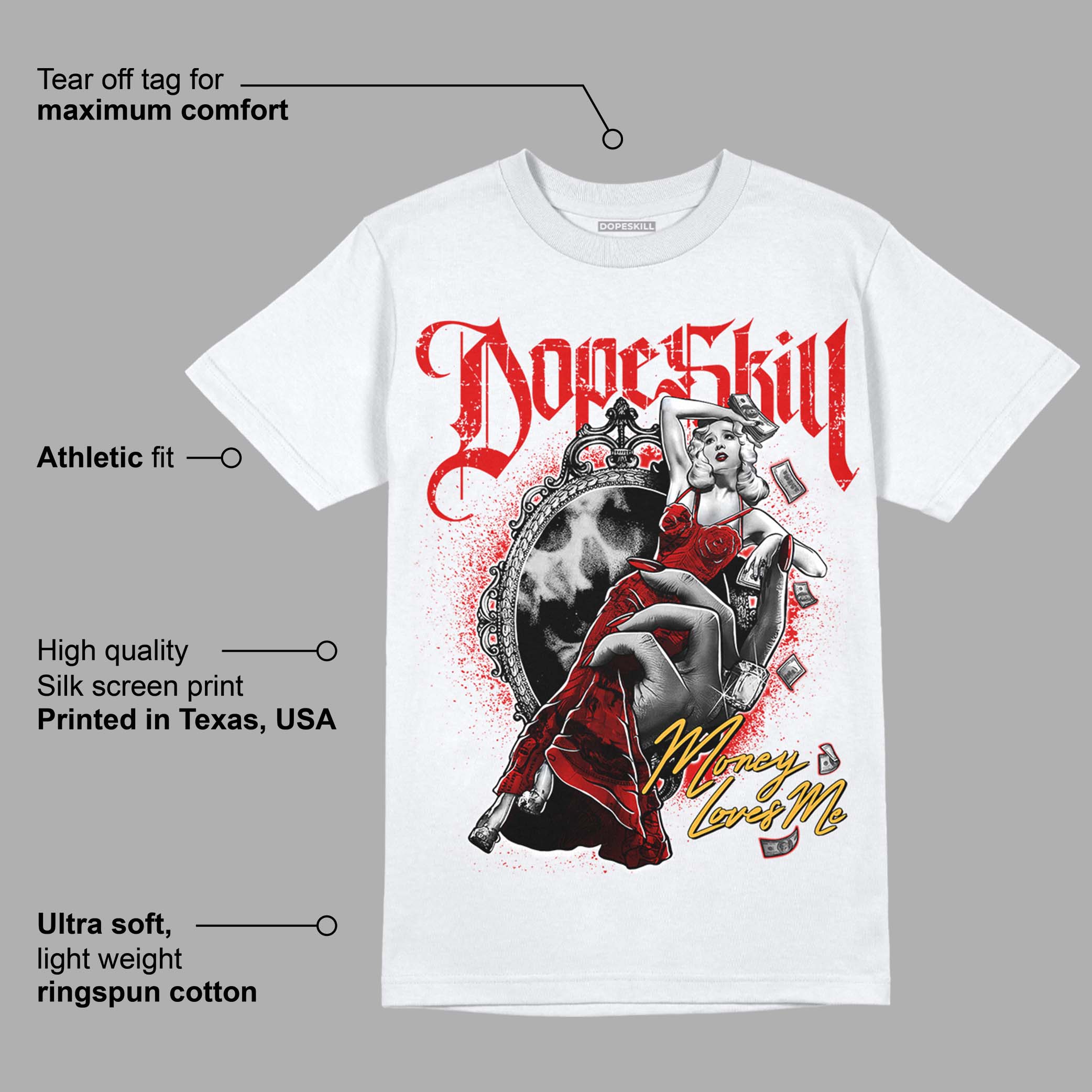 Dunk Low Gym Red superstreetwear T-Shirt Money Loves Me Graphic