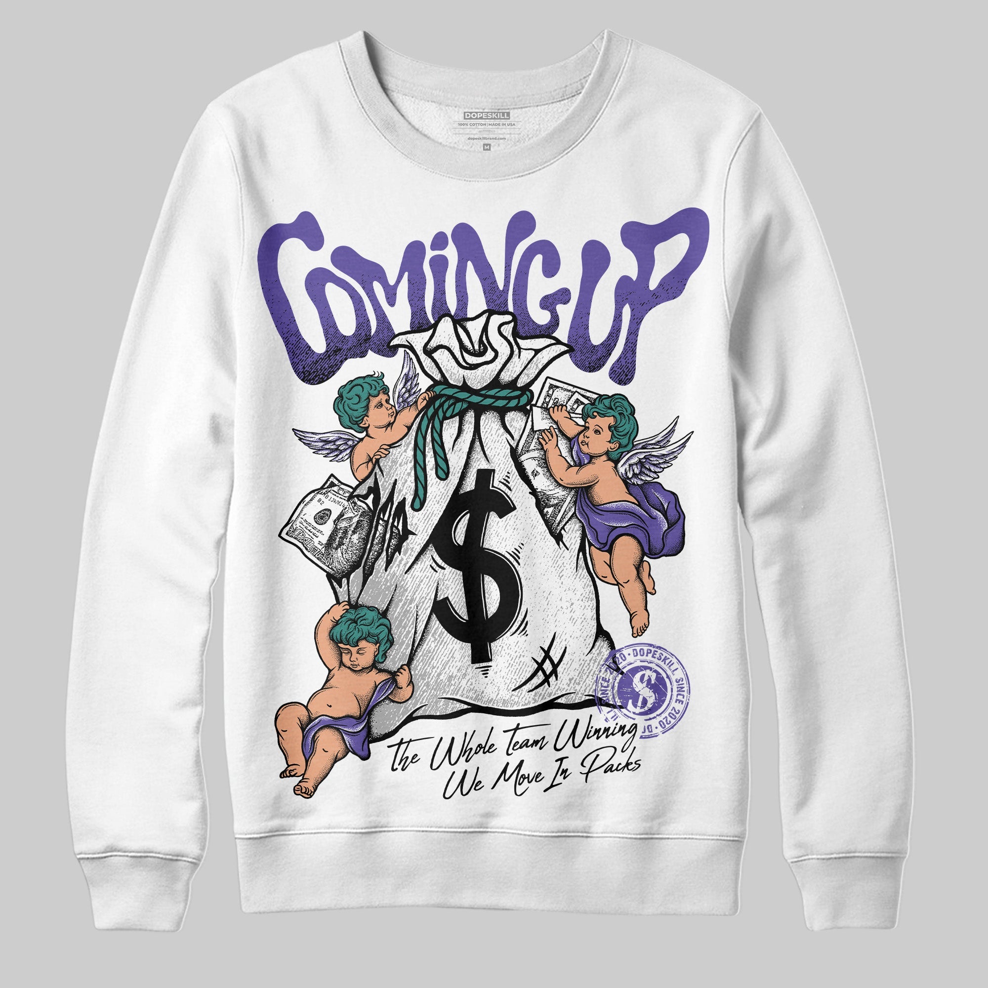 Grape 5s superstreetwear Sweatshirt Money Bag Coming Up Graphic
