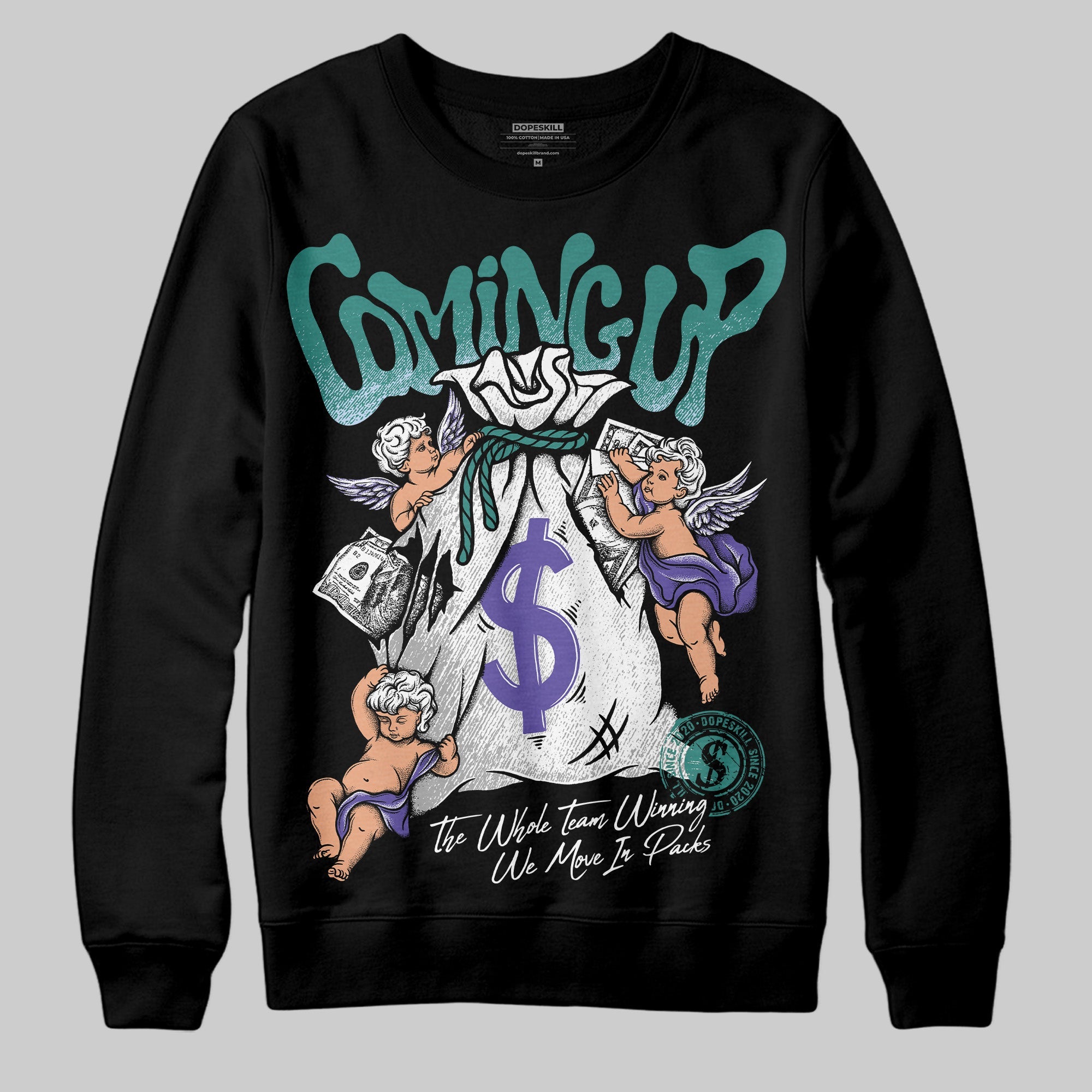 Grape 5s superstreetwear Sweatshirt Money Bag Coming Up Graphic