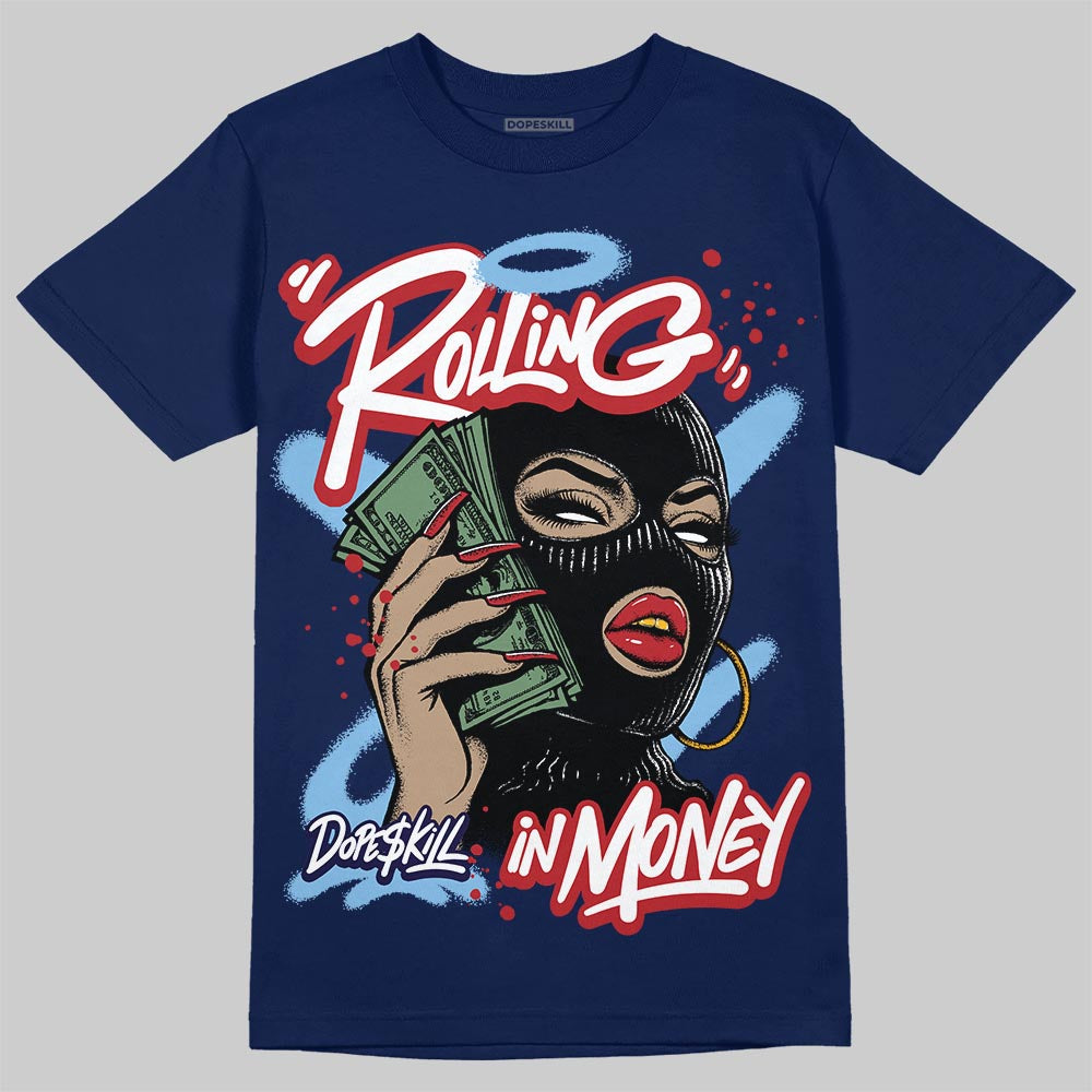 University Blue Collection superstreetwear T-Shirt Rolling in Money Graphic