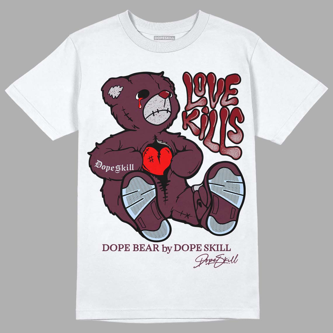 Burgundy 5s superstreetwear T-Shirt Love Kills Graphic