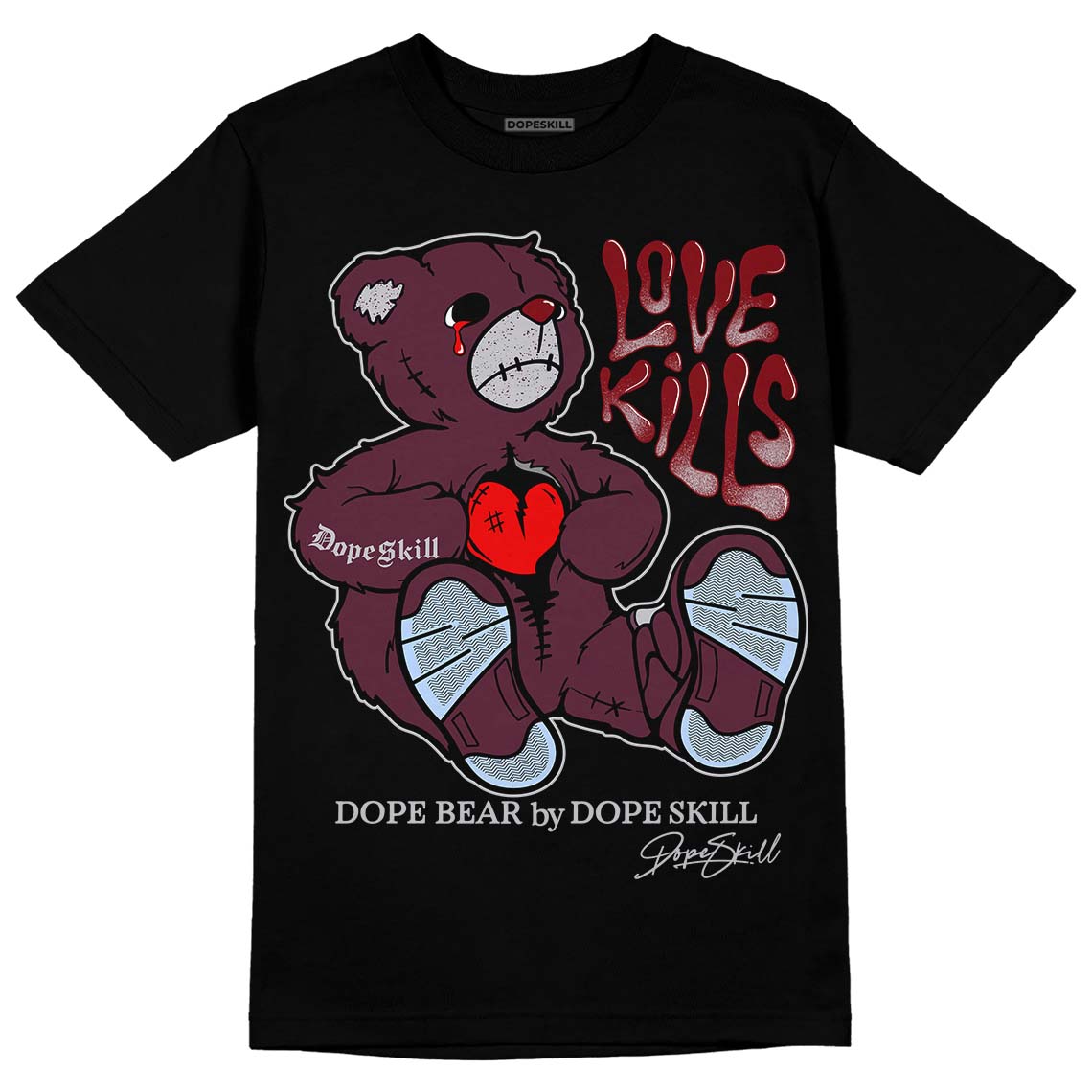 Burgundy 5s superstreetwear T-Shirt Love Kills Graphic