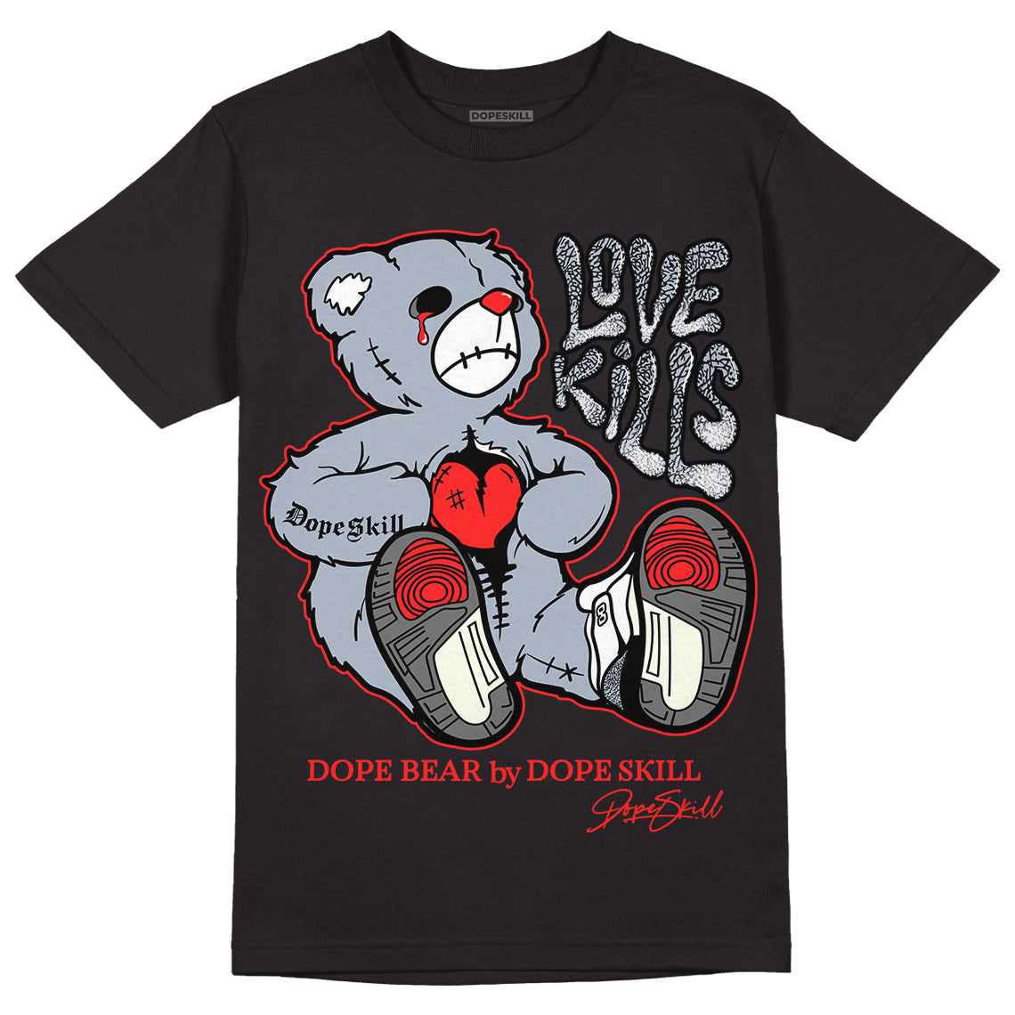 White Cement Reimagined 3s superstreetwear T-Shirt Love Kills Graphic