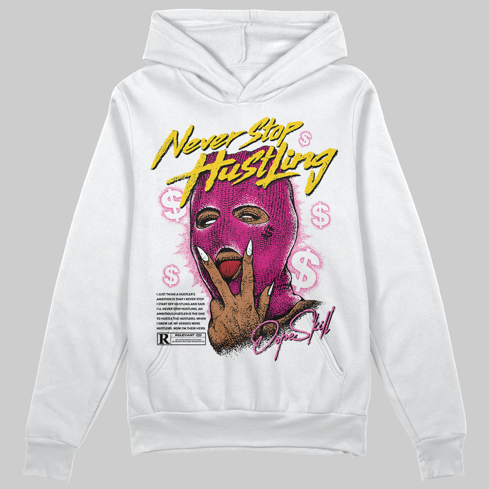 Rick RO Pink Leather Sneakers superstreetwear Hoodie Sweatshirt Never Stop Hustling Graphic