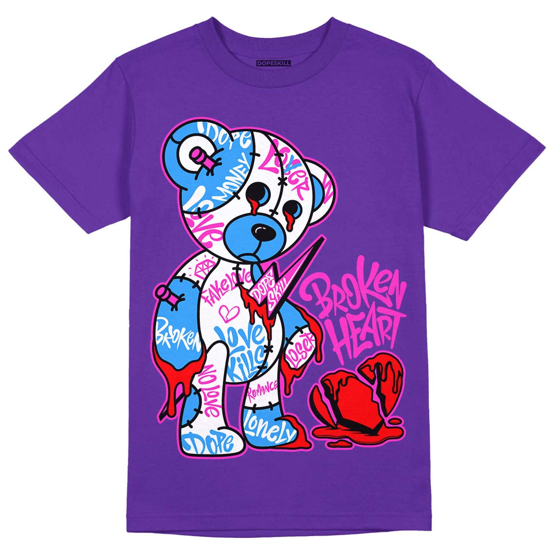 PURPLE Collection superstreetwear Purple T-shirt Broken Heart Graphic