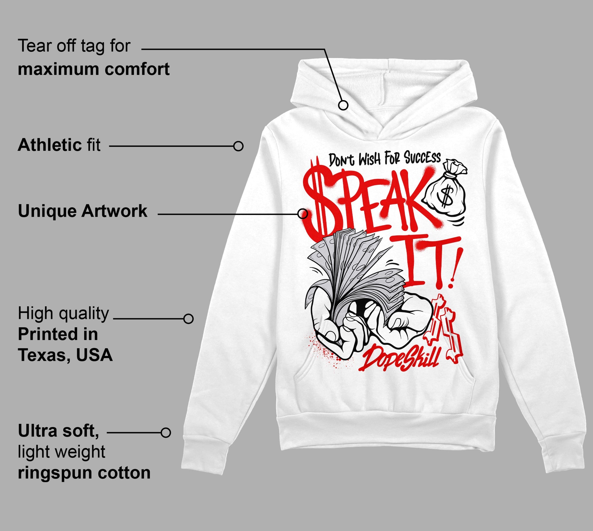 Red Cement 4S superstreetwear Hoodie Sweatshirt Speak It Graphic