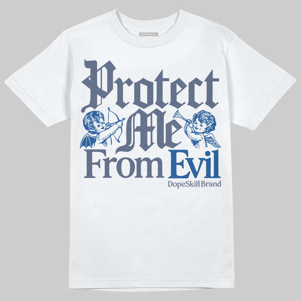 Diffused Blue 11s superstreetwear T-Shirt Protect Me From Evil Graphic