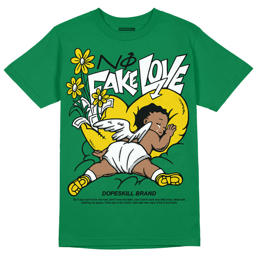 Lucky Green 5s superstreetwear Green T-shirt No Fake Love Graphic