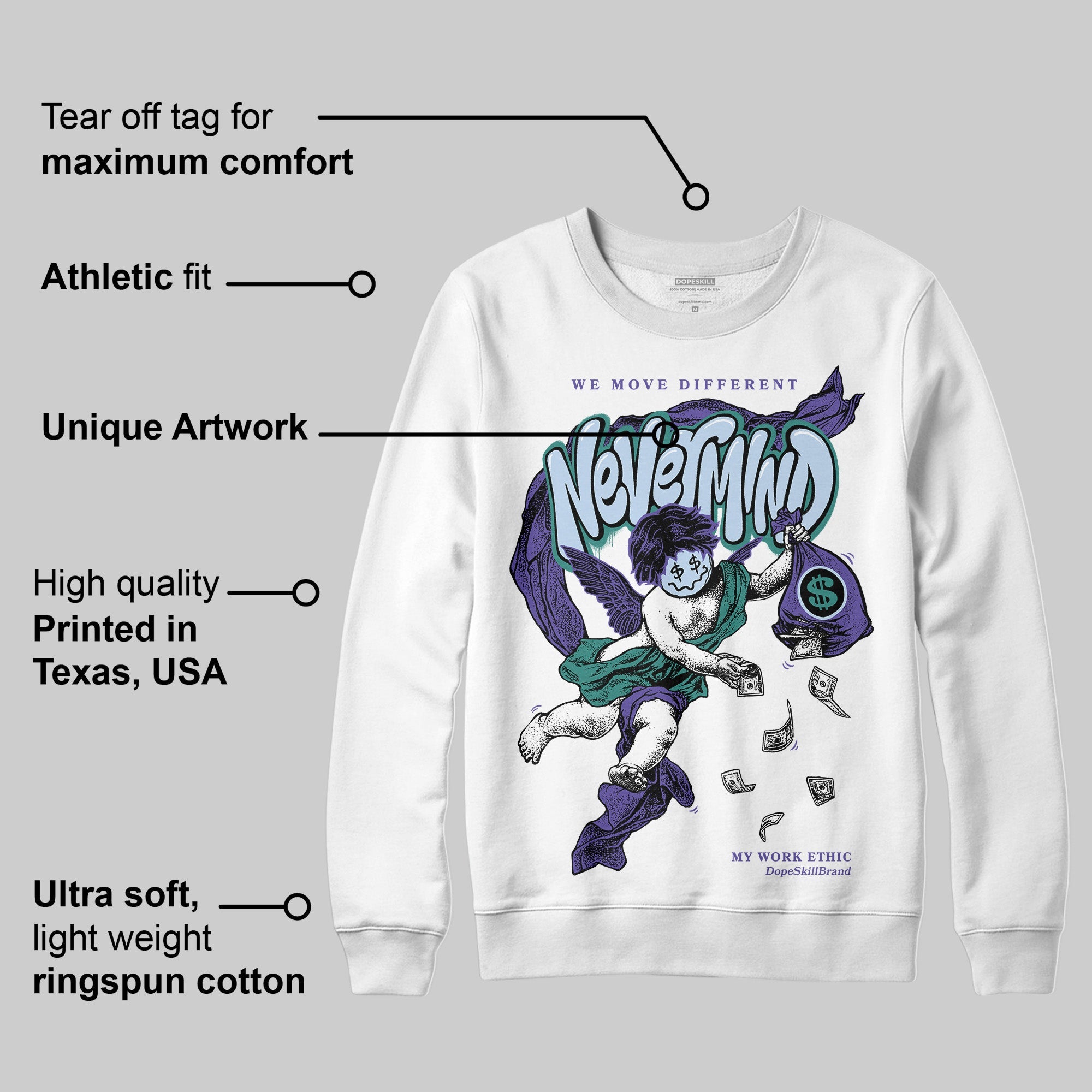 Grape 5s superstreetwear Sweatshirt Nevermind Graphic
