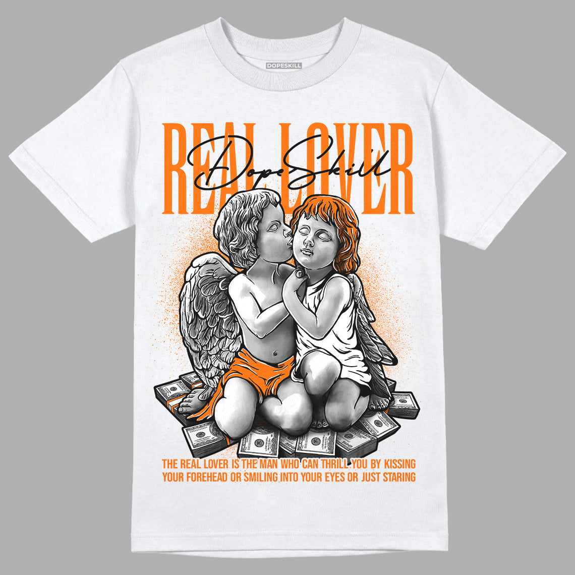 Orange Black White superstreetwear T-Shirt Real Lover Graphic