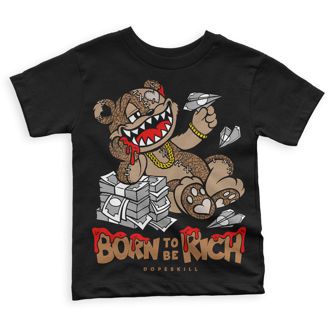 Palomino 3s superstreetwear Toddler Kids T-shirt Born To Be Rich Graphic