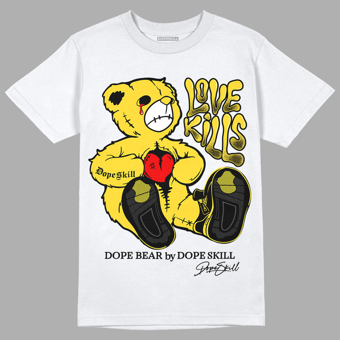 Black Tour Yellow AJ 4 Thunder superstreetwear T-Shirt Love Kills Graphic