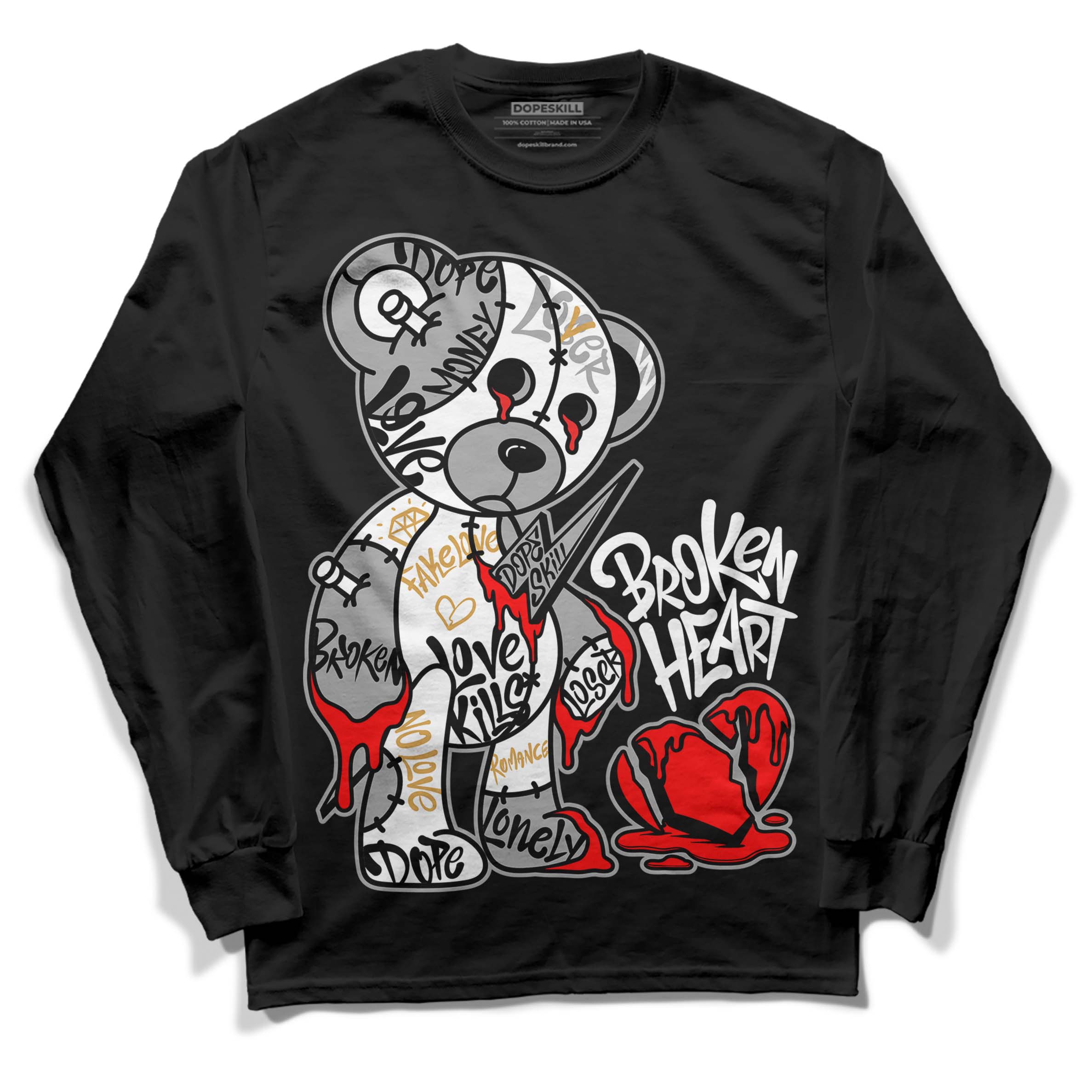 Gratitude 11s superstreetwear Long Sleeve T-Shirt Broken Heart Graphic