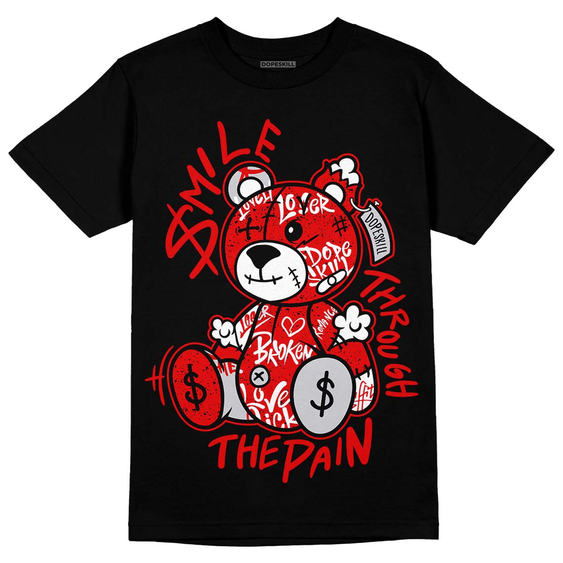 Red Cement 4S superstreetwear T-Shirt Smile Through The Pain Graphic