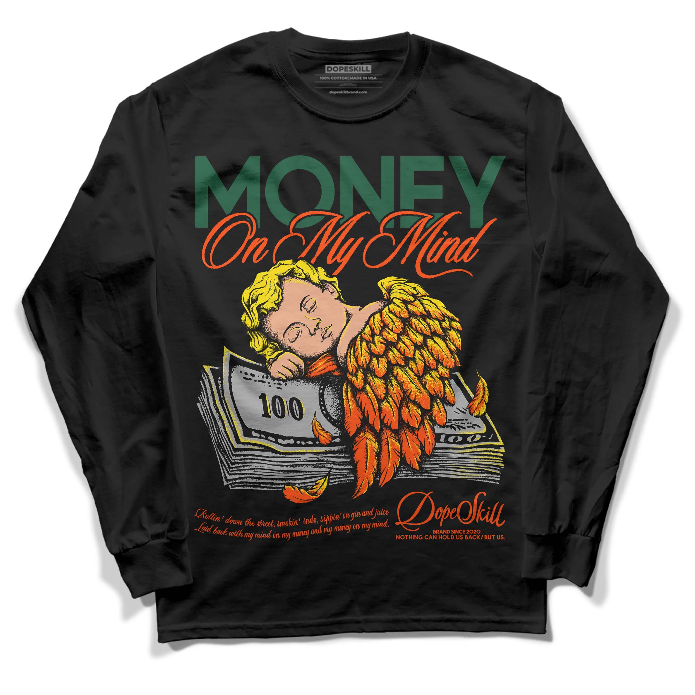 Dunk Low Team Dark Green Orange superstreetwear Long Sleeve T-Shirt MOMM Graphic