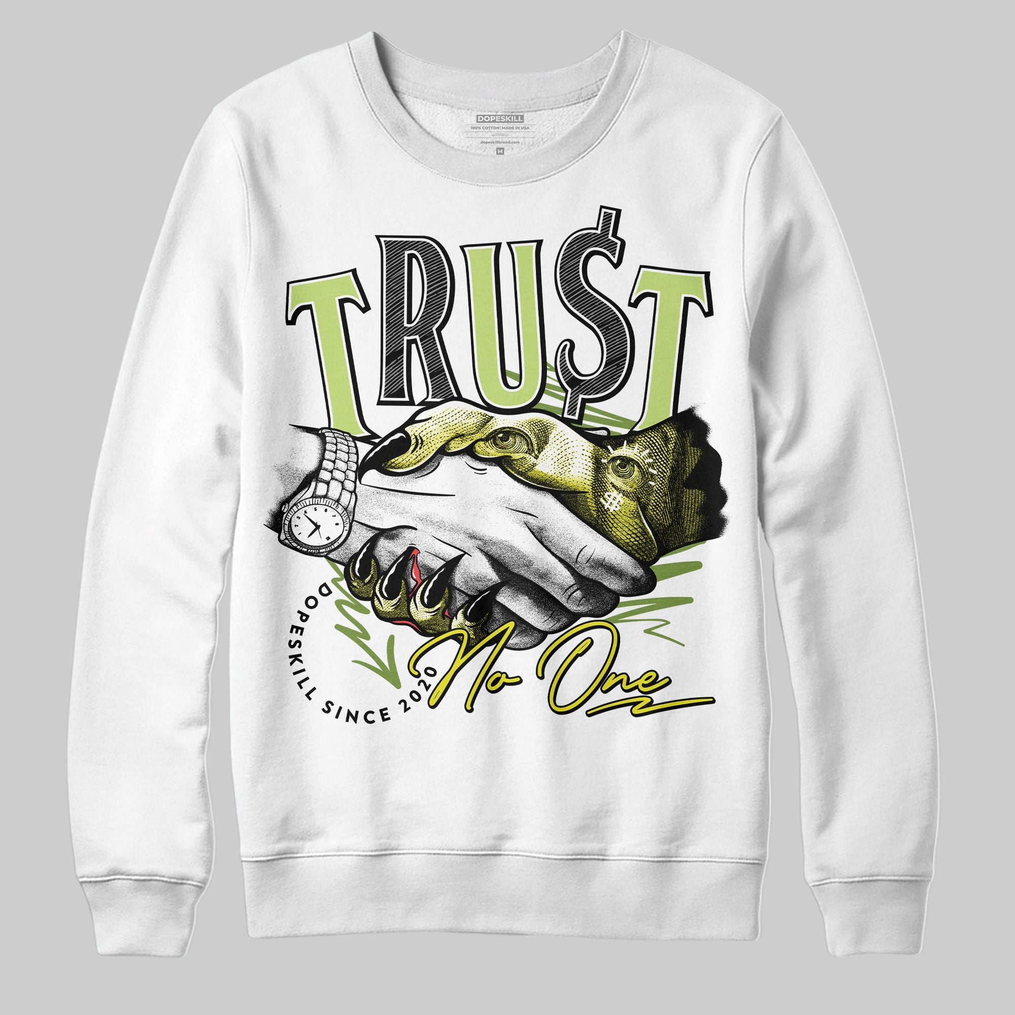 Bright Cactus 13s superstreetwear Sweatshirt Trust No One Graphic