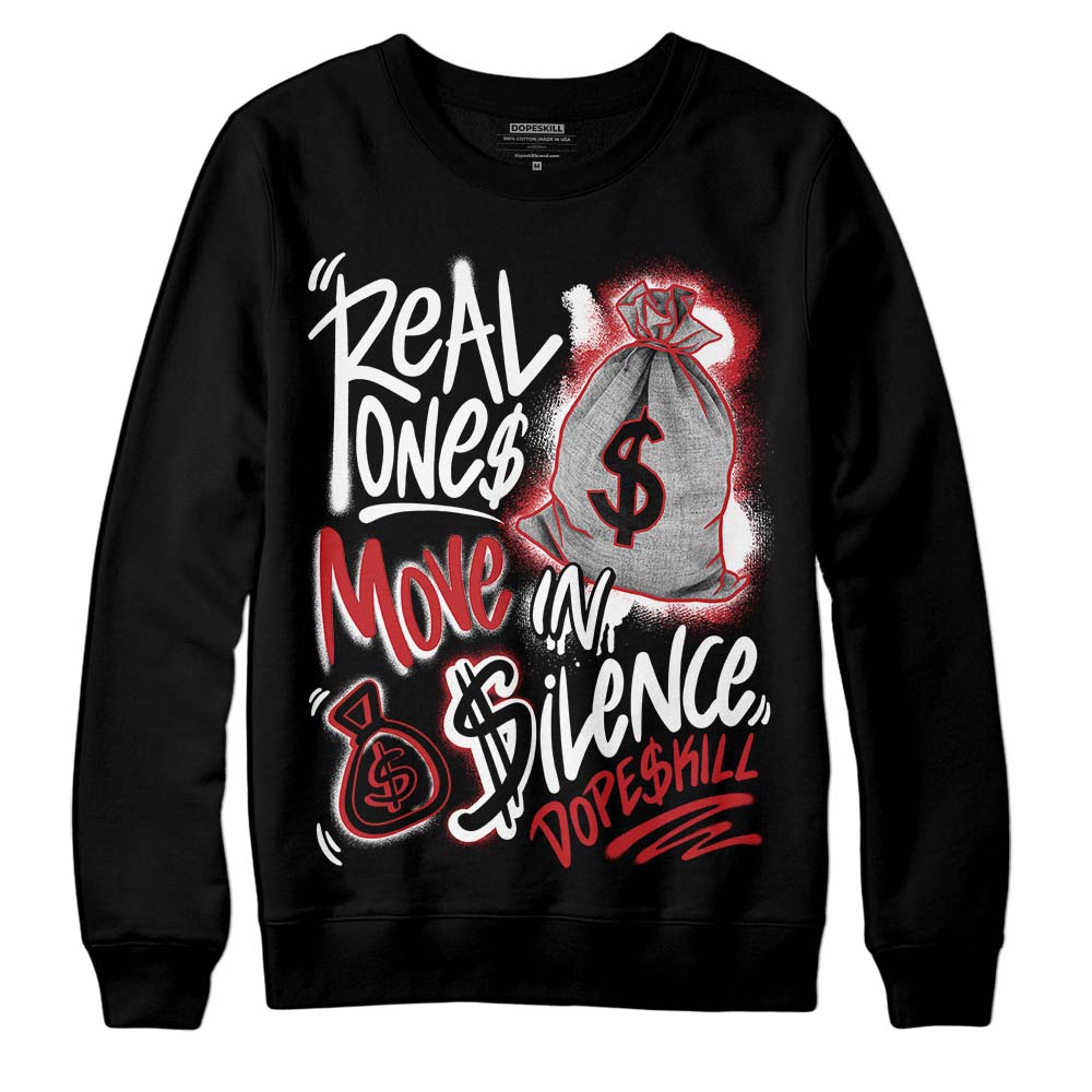 Red Taxi 12s superstreetwear Sweatshirt Real Ones Move In Silence Graphic