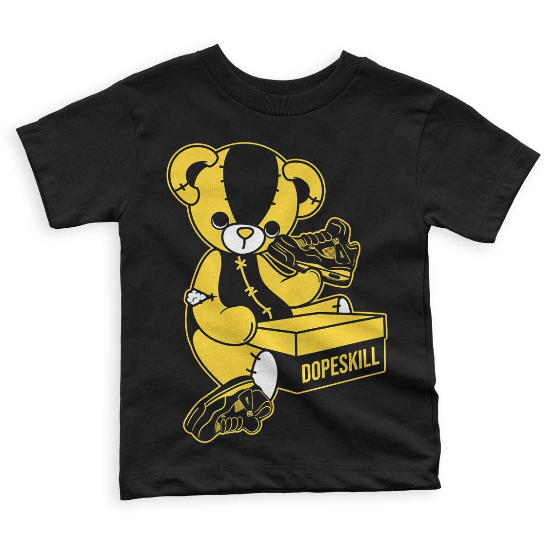 Black Tour Yellow AJ 4 Thunder superstreetwear Toddler Kids T-shirt Sneakerhead BEAR Graphic