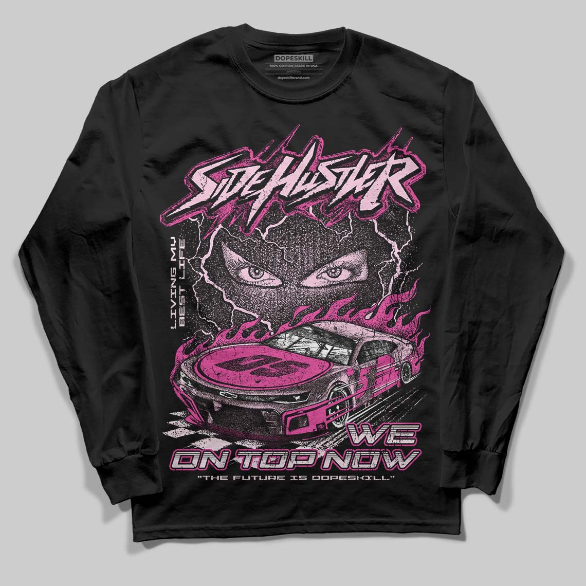 Pink Collection superstreetwear Long Sleeve T-Shirt New Side Hustler Graphic