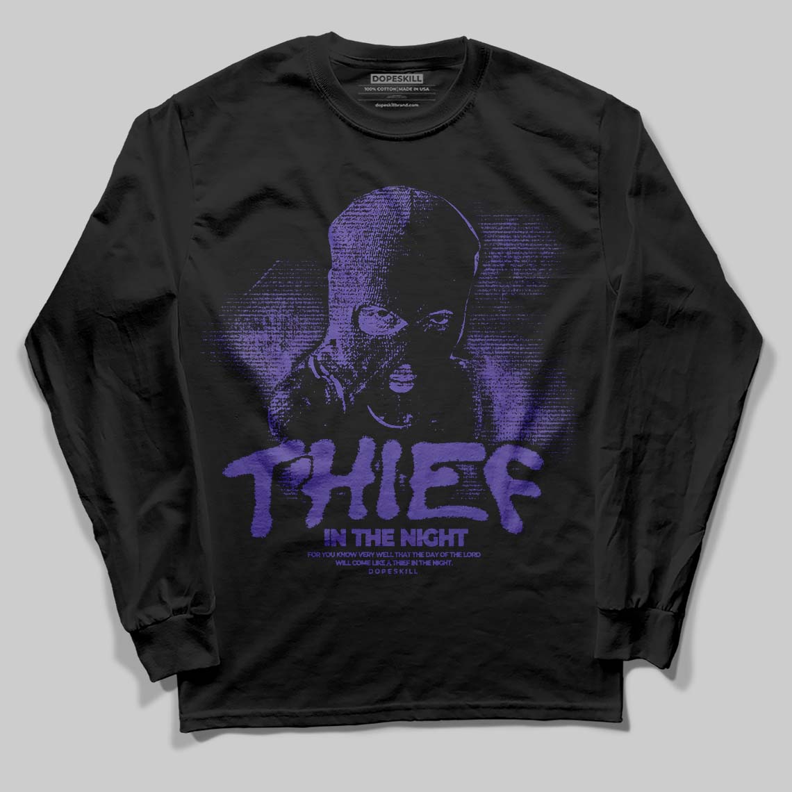 Grape 5s superstreetwear Long Sleeve T-Shirt Thief In The Night Graphic