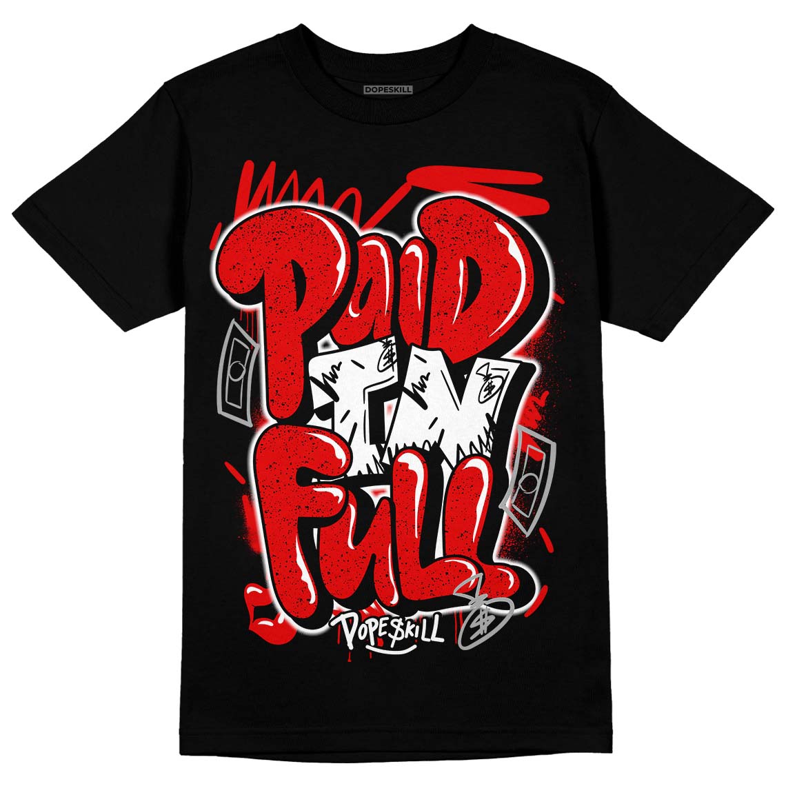 Red Cement 4S superstreetwear T-Shirt New Paid In Full Graphic