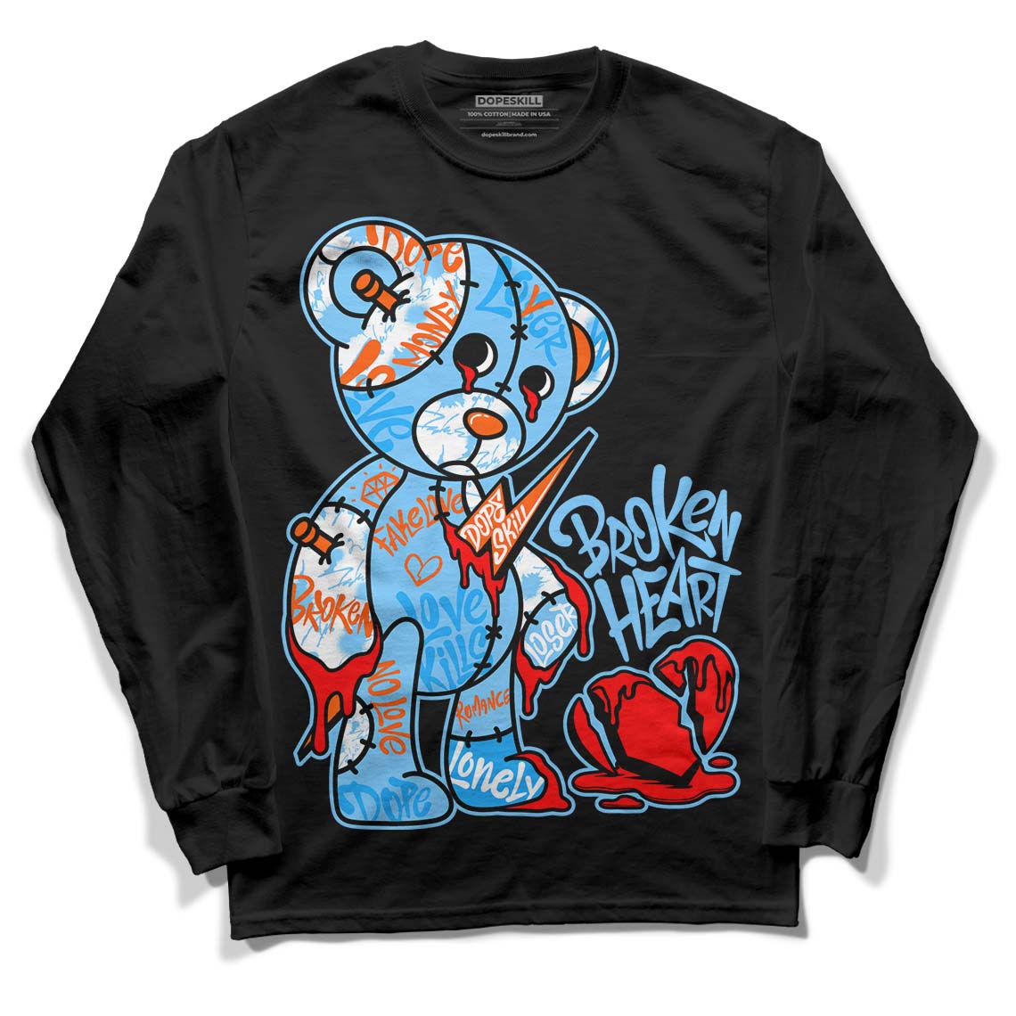 Dunk Low Futura University Blue superstreetwear Long Sleeve T-Shirt Broken Heart Graphic