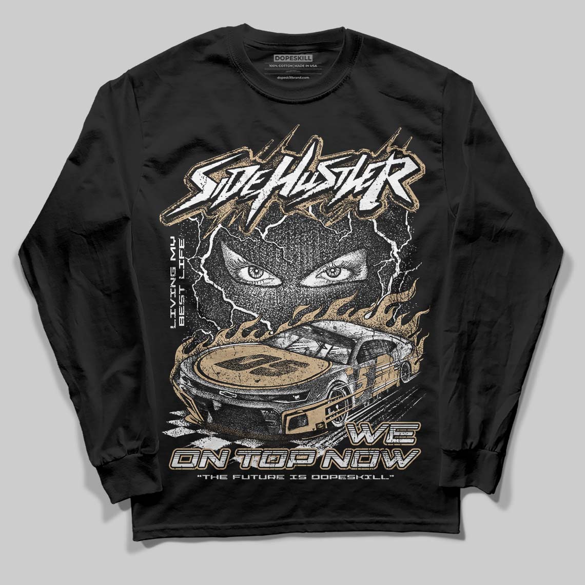 TAN Collection superstreetwear Long Sleeve T-Shirt New Side Hustler Graphic