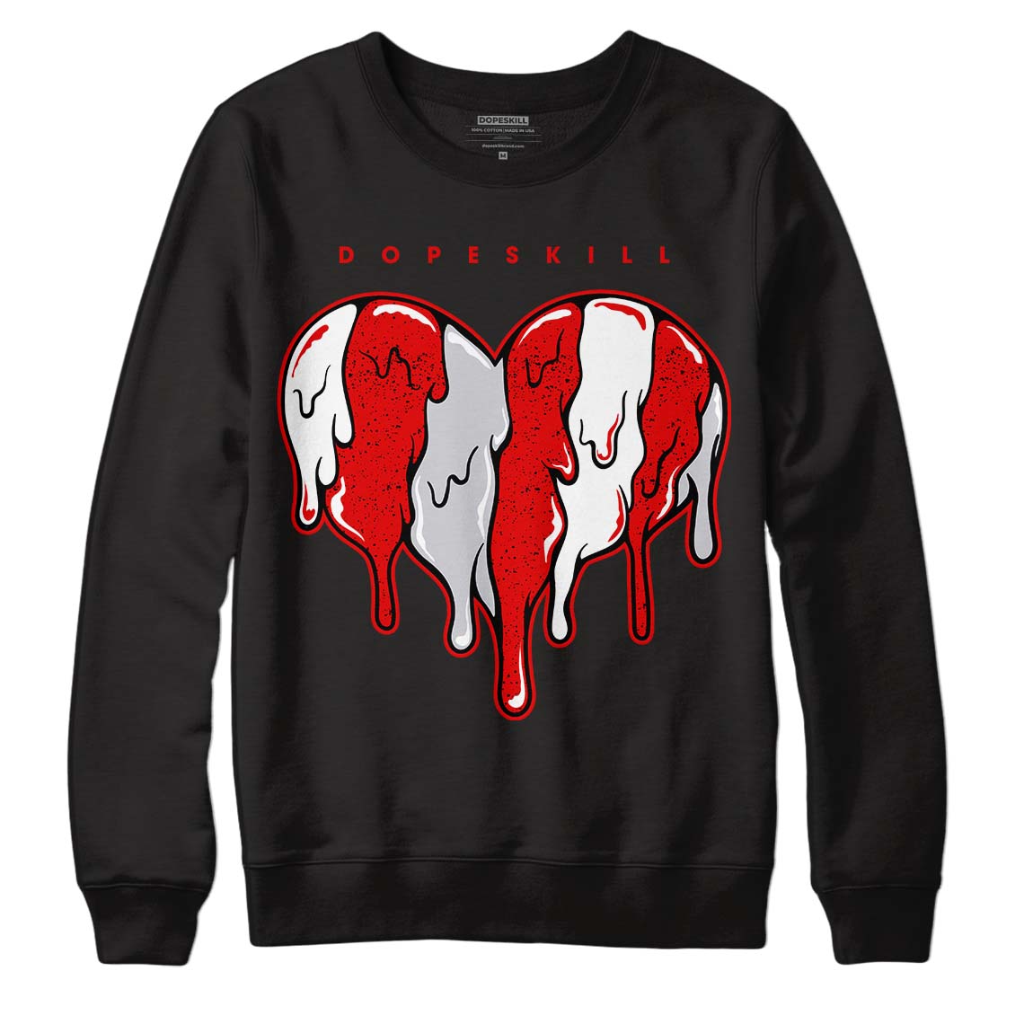 Red Cement 4S superstreetwear Sweatshirt Slime Drip Heart Graphic